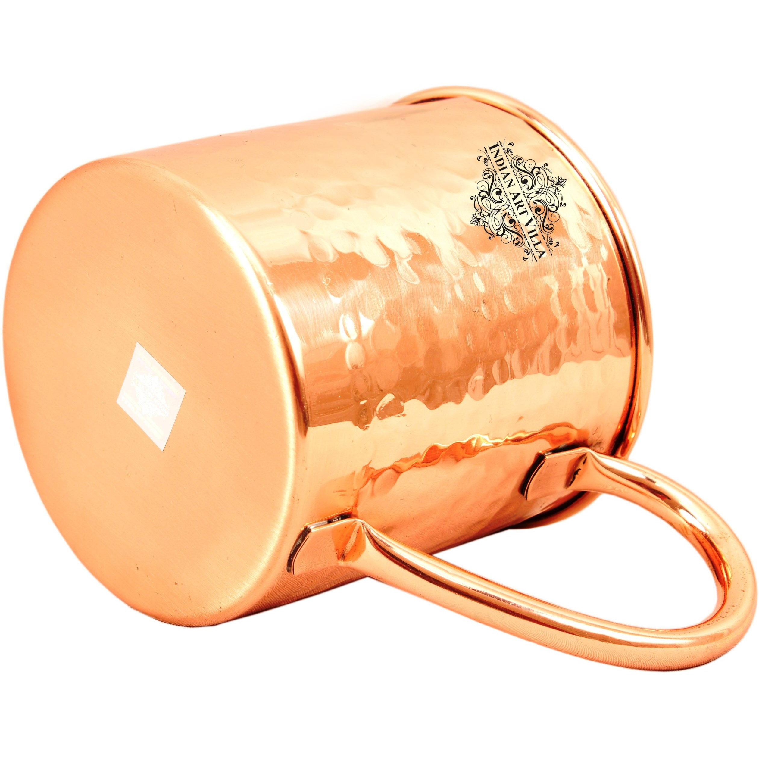 Indian Art Villa Copper Small Flower Design Mug 16 Oz