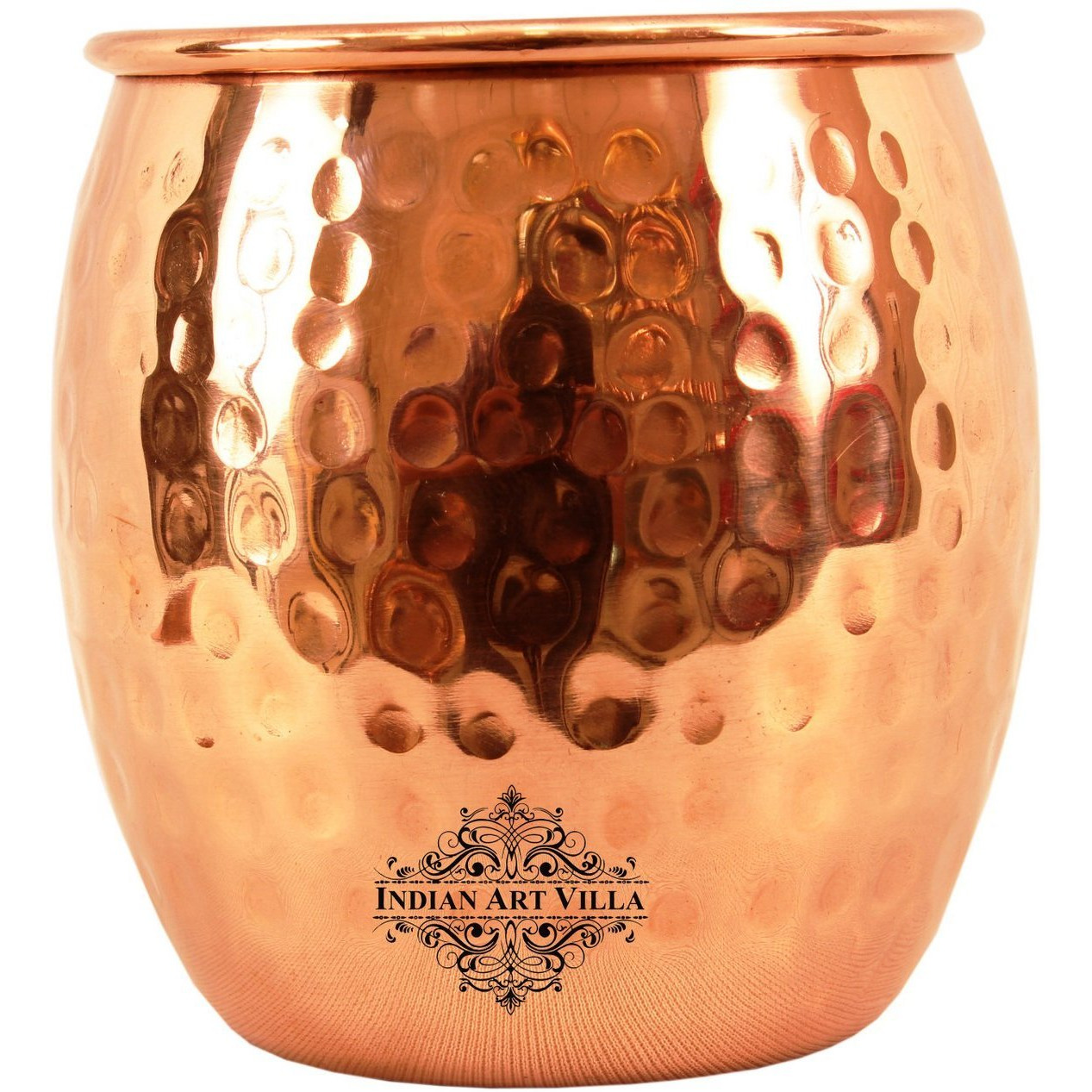 Indian Art Villa Copper Round Mug Tumbler 18 Oz