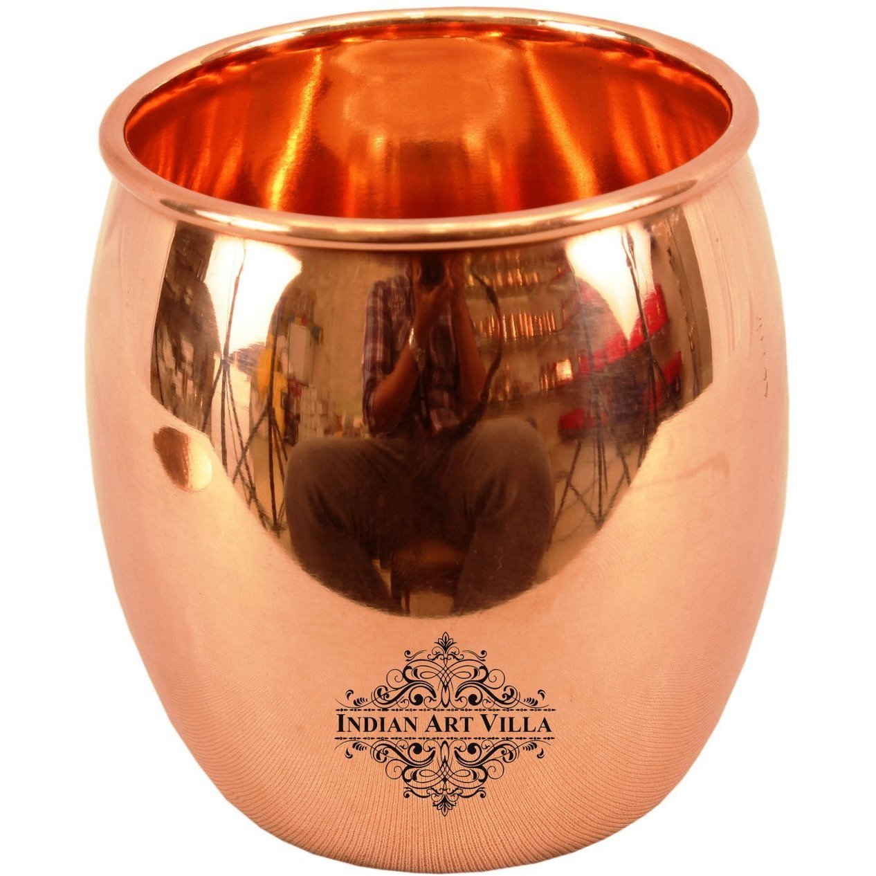 Indian Art Villa Copper Plain Mug Tumbler 19 Oz