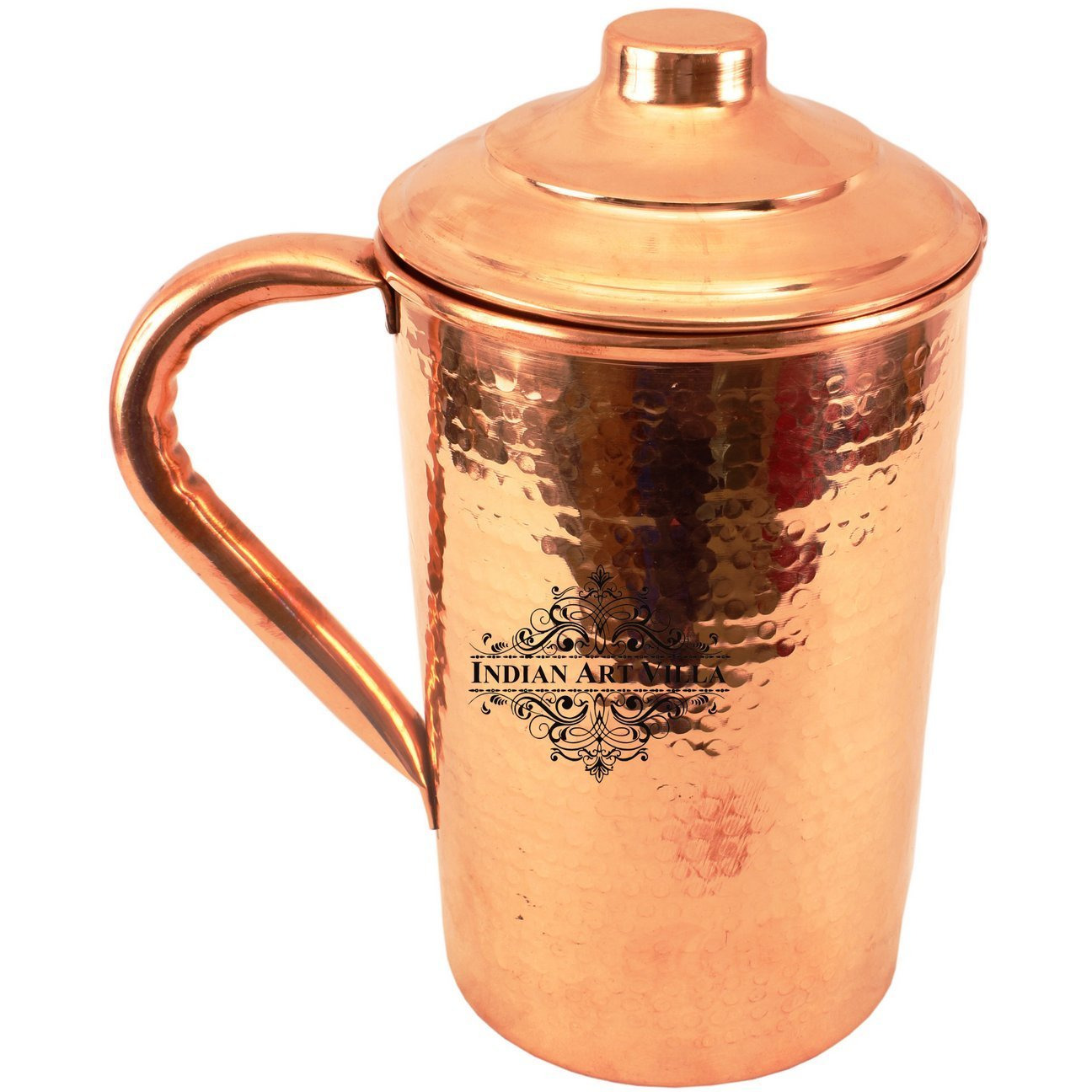Indian Art Villa Copper Hammered Jug Pitcher 62 Oz