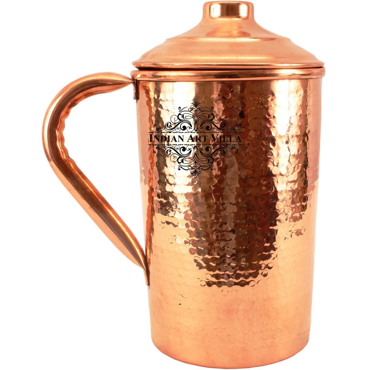 Indian Art Villa Copper Hammered Jug Pitcher 62 Oz