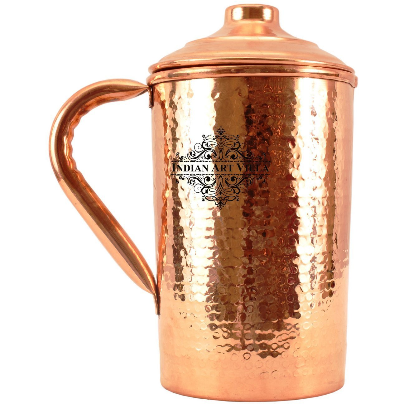 Indian Art Villa Copper Hammered Jug Pitcher 62 Oz
