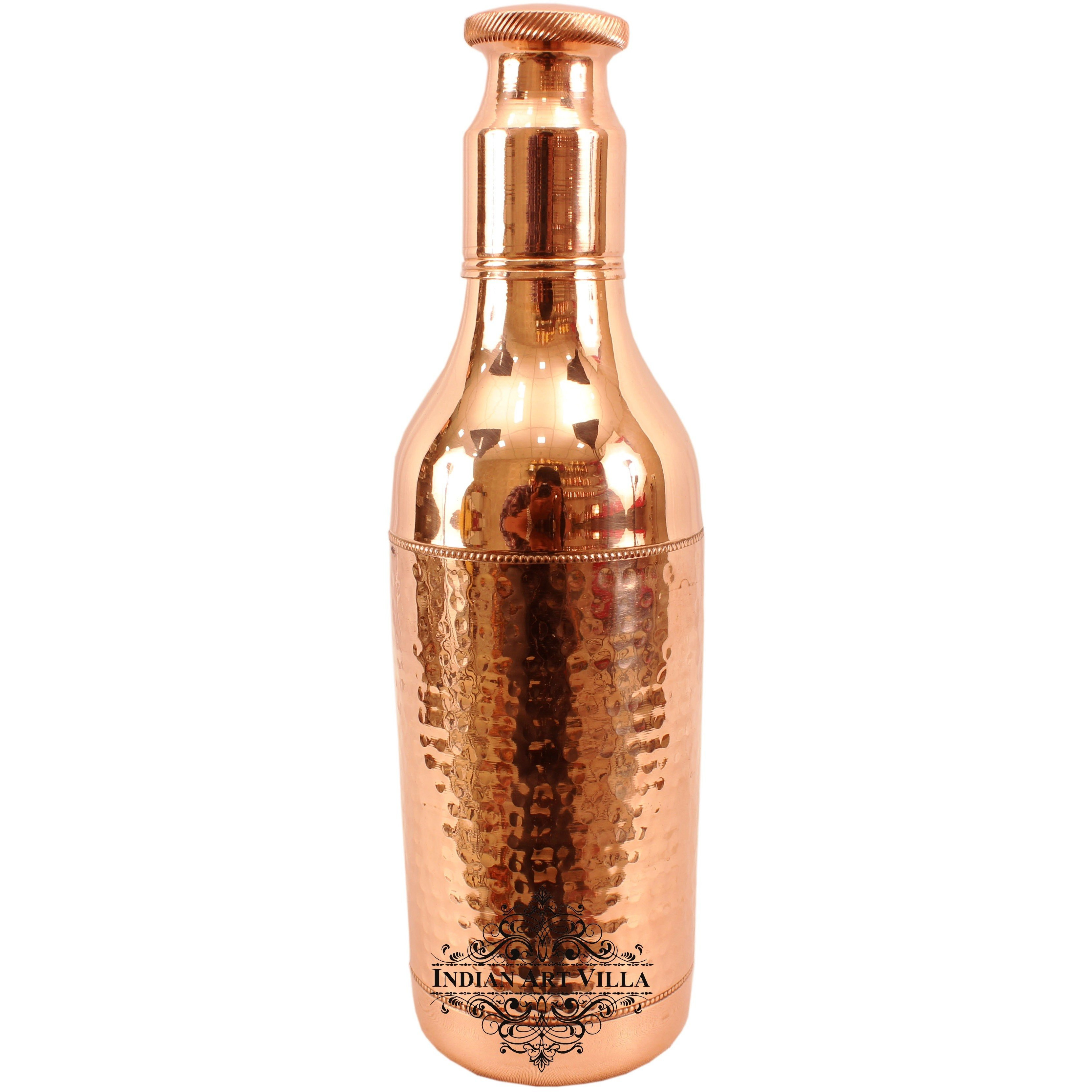 Indian Art Villa Copper Hammered Big Cocktail Bottle 50 Oz
