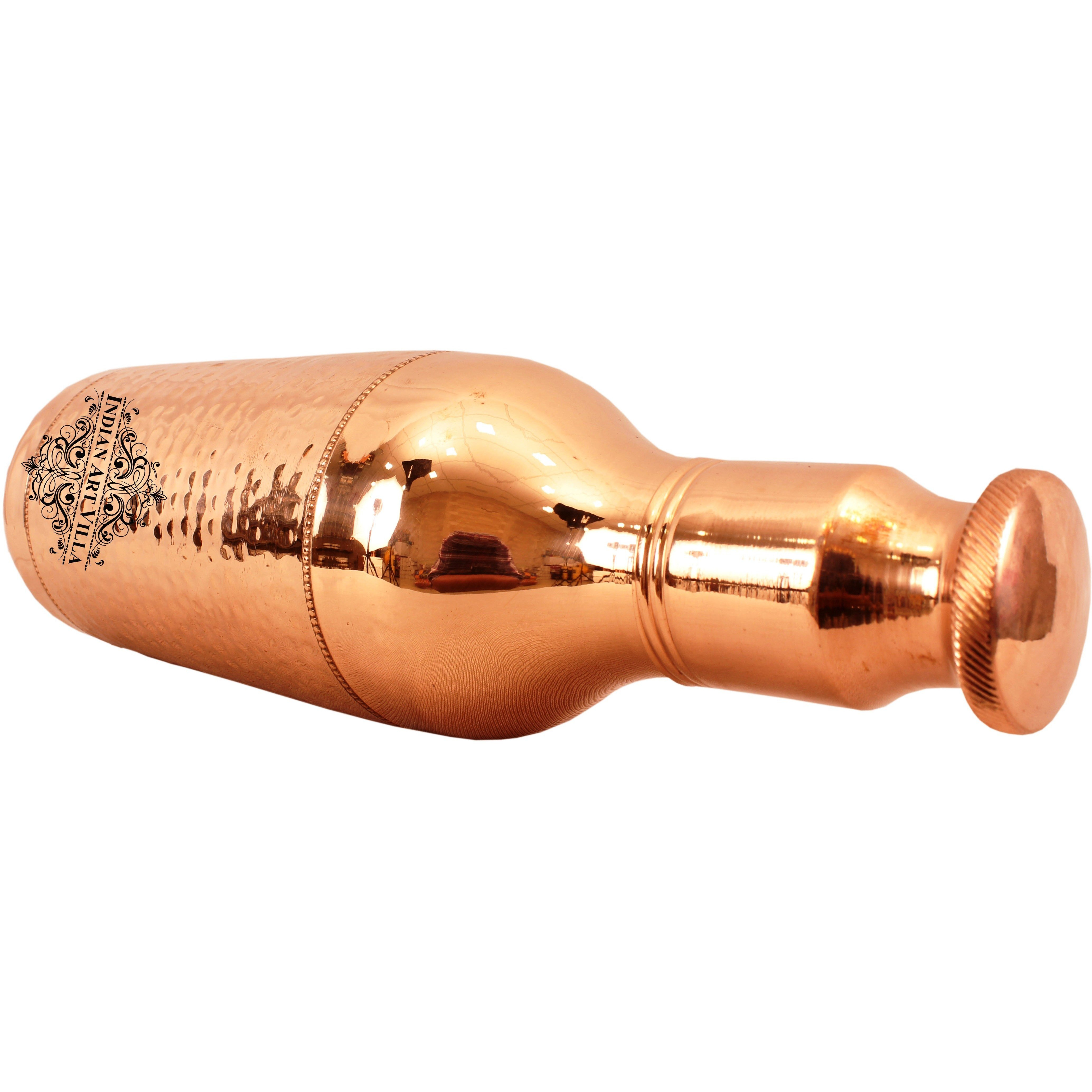 Indian Art Villa Copper Hammered Big Cocktail Bottle 50 Oz