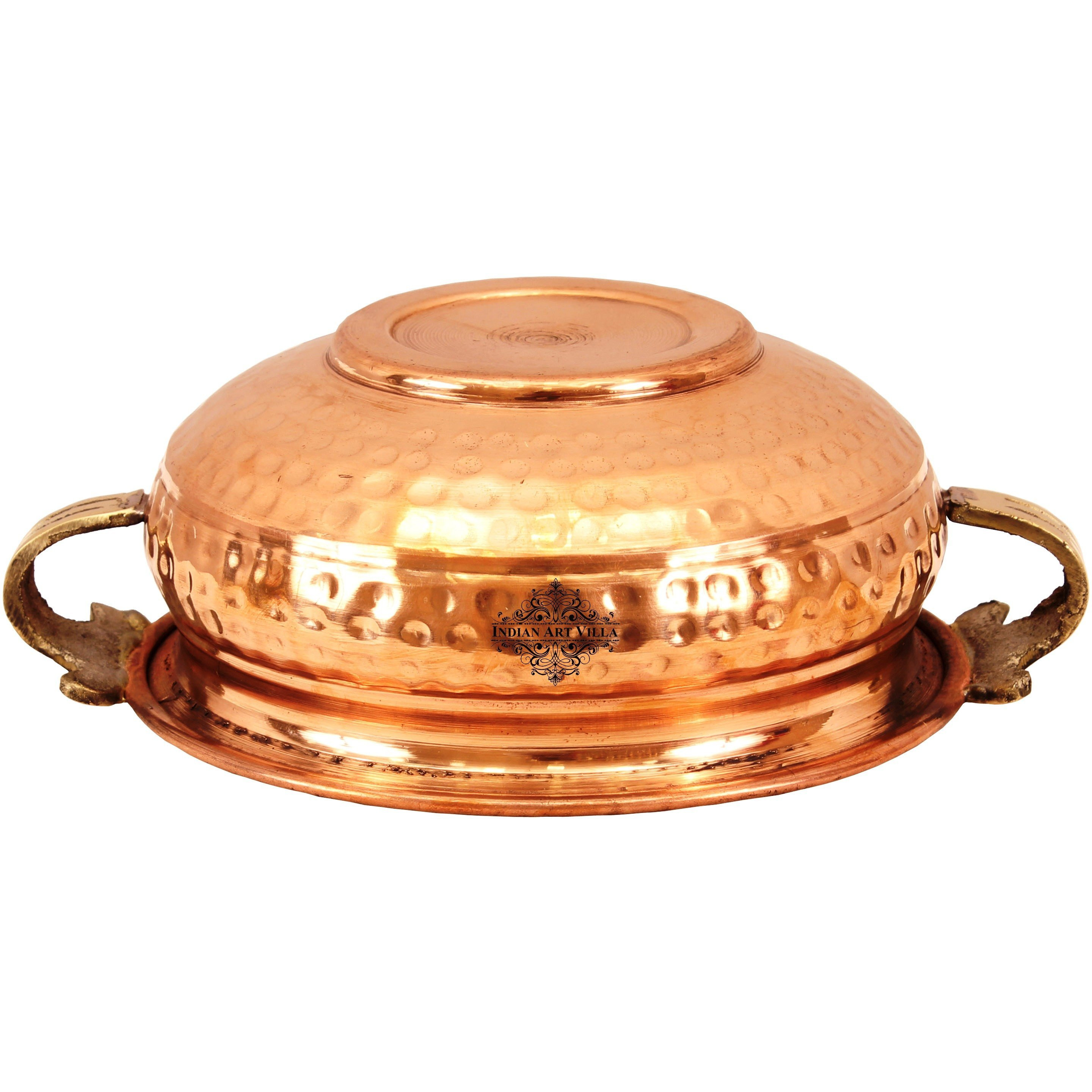 Indian Art Villa Copper  Hammered Urli Width 6  inch, 25 Oz