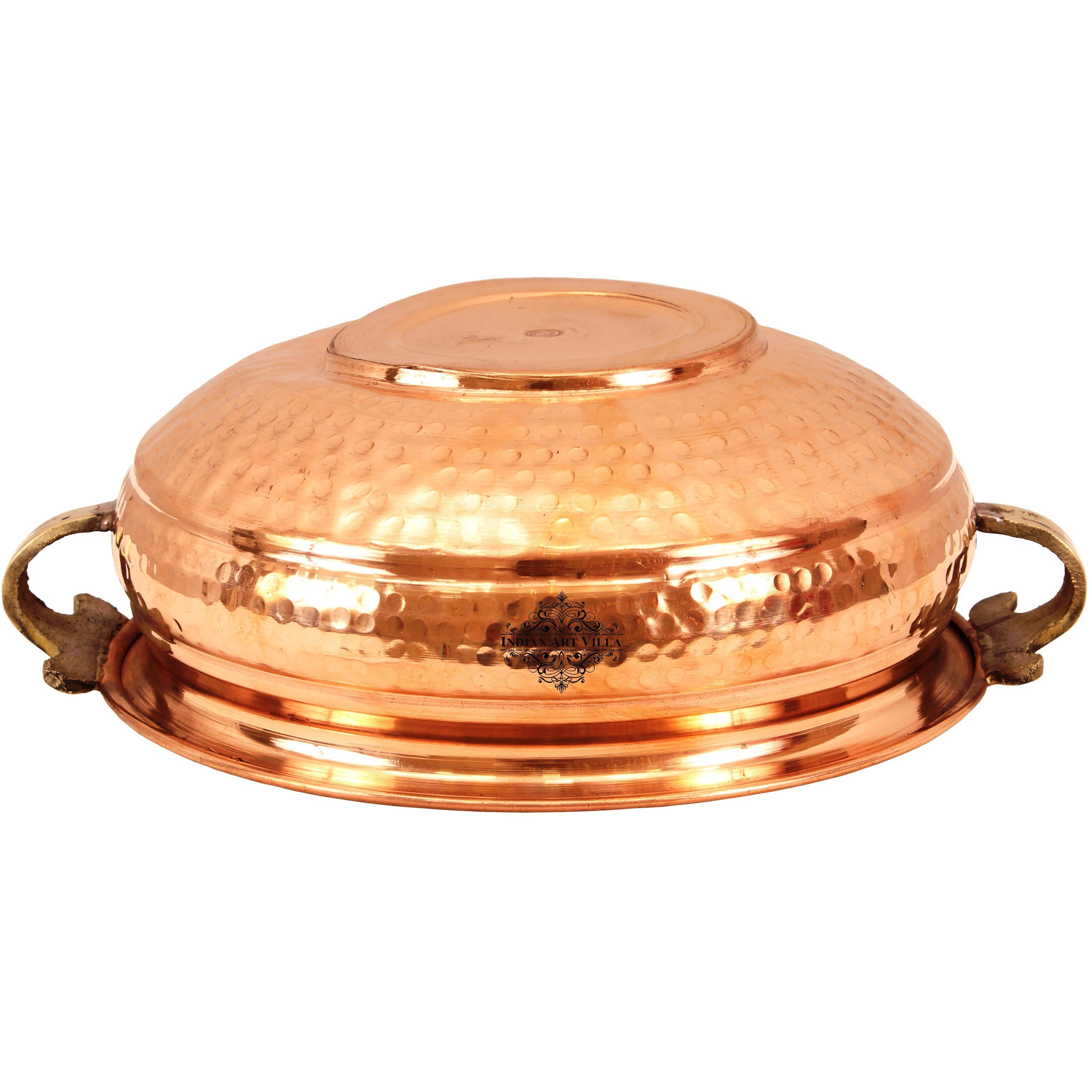 Indian Art Villa Copper  Hammered Urli Width 8  inch,62 Oz
