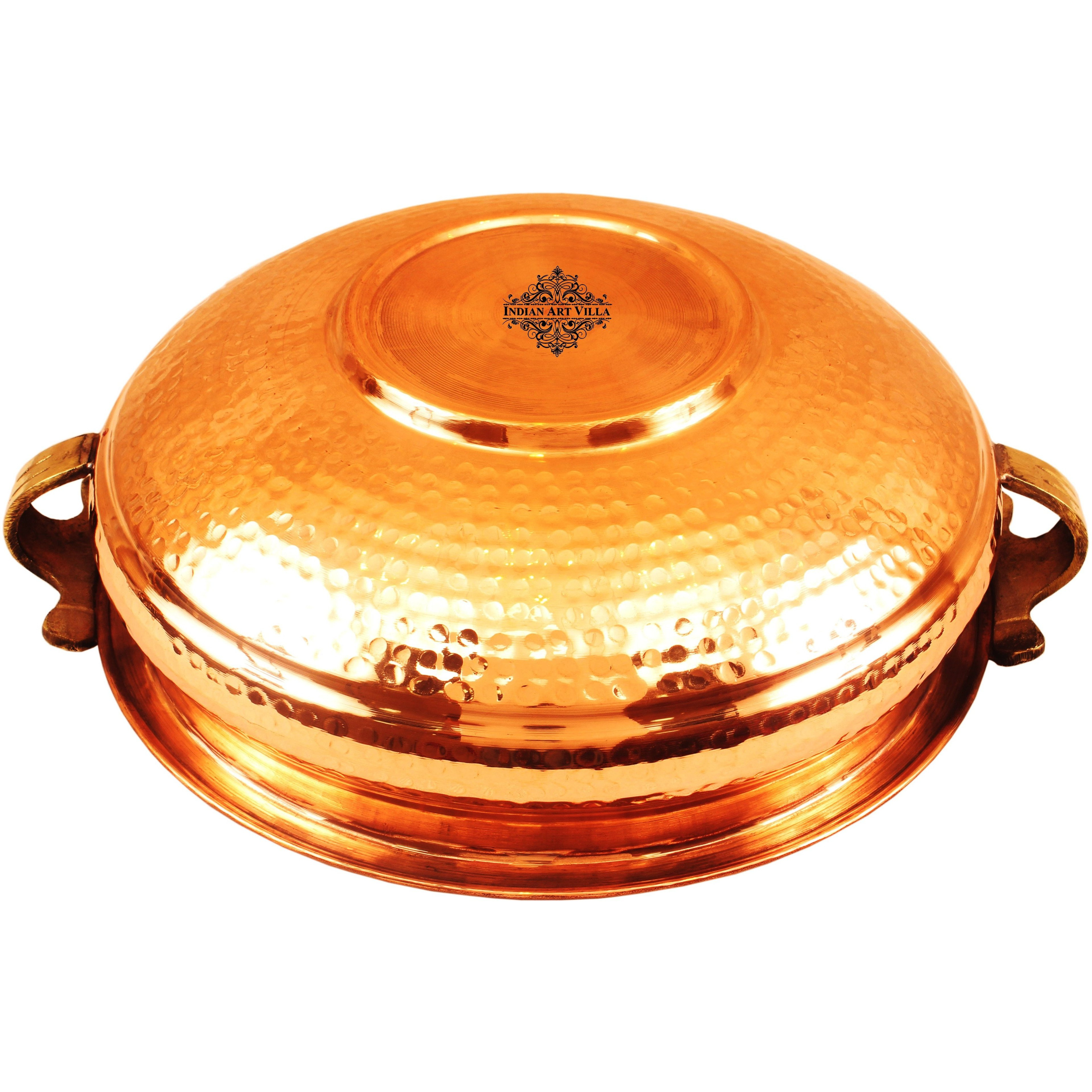 Indian Art Villa Copper  Hammered Urli Width 12.1  inch, 169 Oz