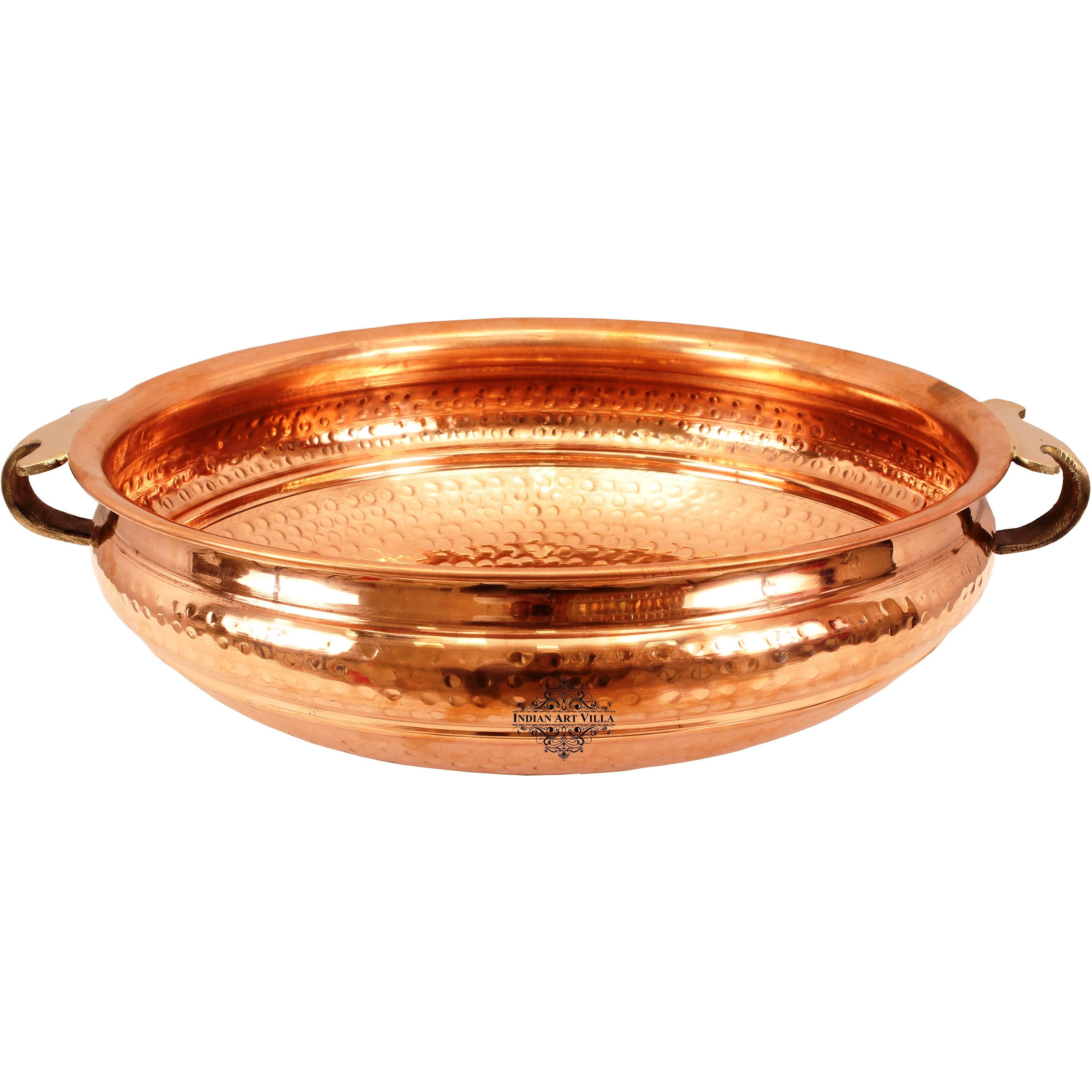 Indian Art Villa Copper  Hammered Urli Width 14  inch, 246 Oz
