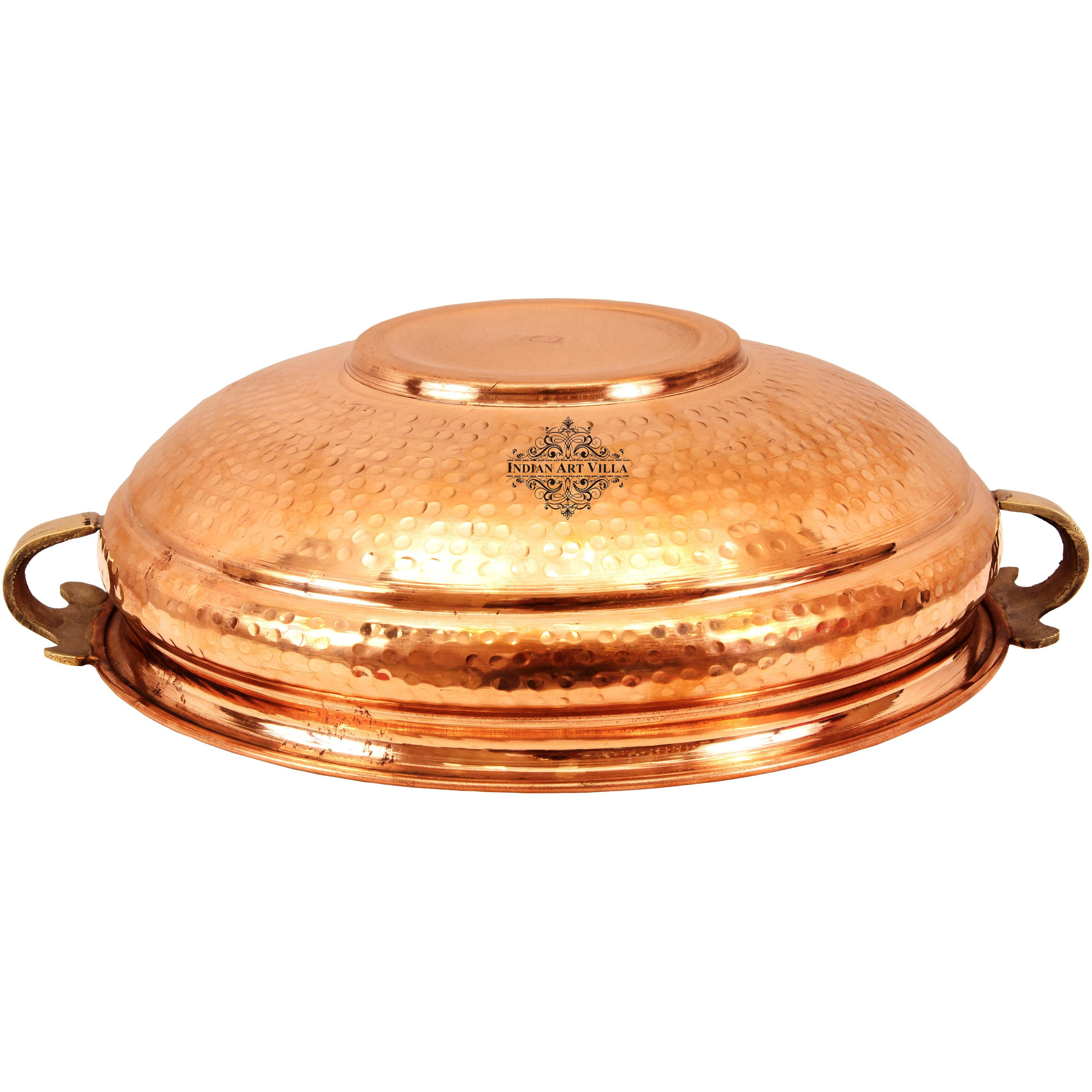 Indian Art Villa Copper  Hammered Urli Width 14  inch, 246 Oz