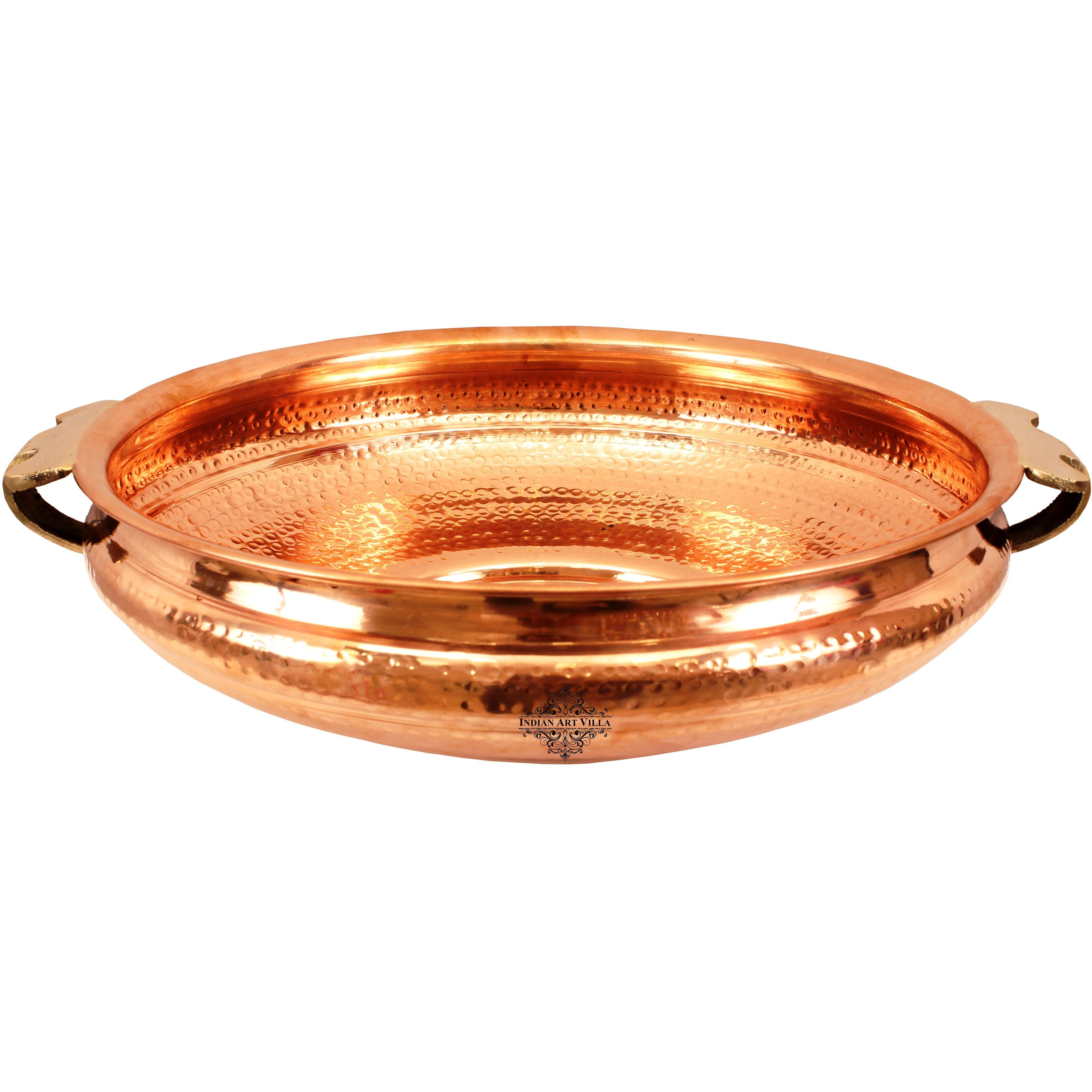 Indian Art Villa Copper  Hammered Urli Width 16  inch