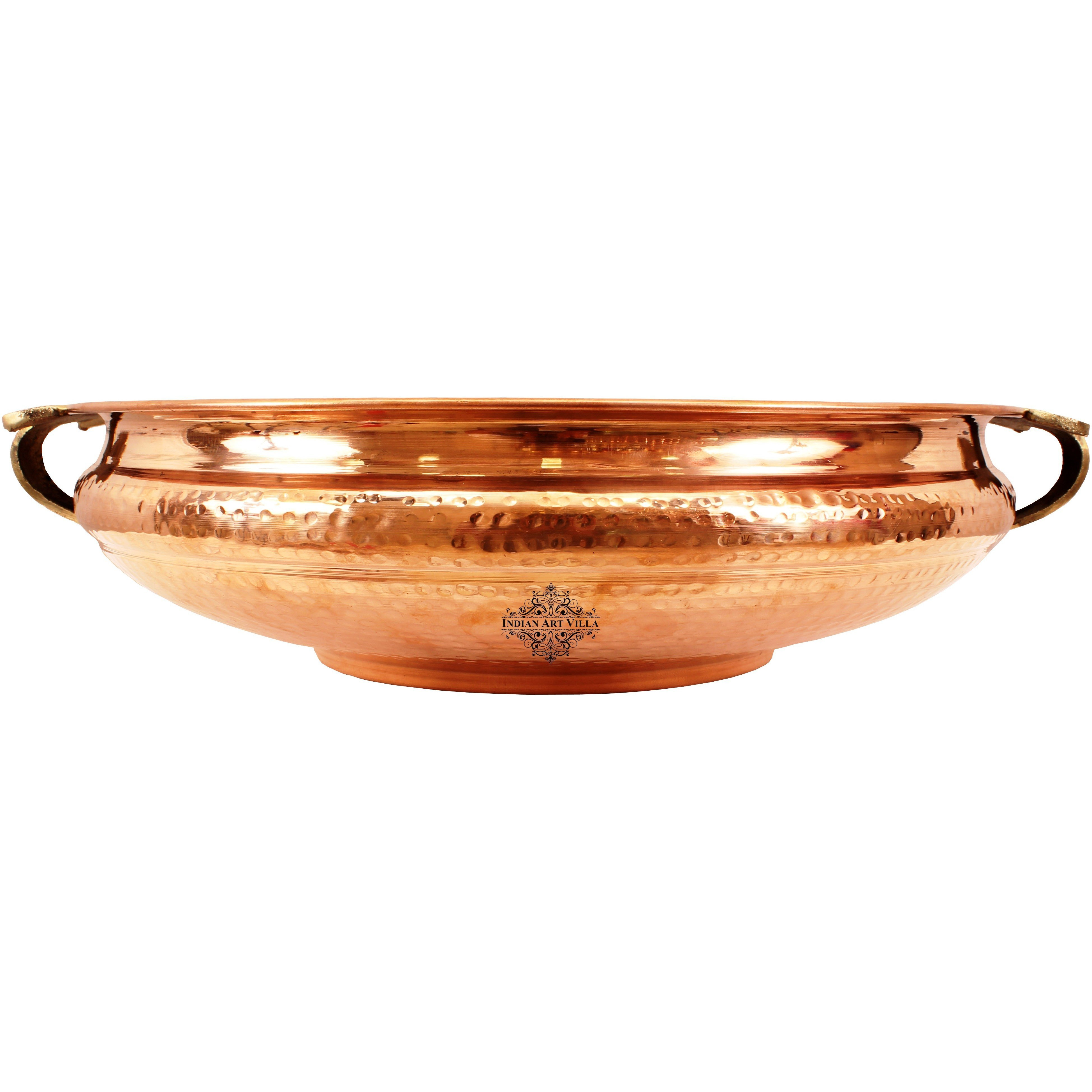 Indian Art Villa Copper  Hammered Urli Width 16  inch