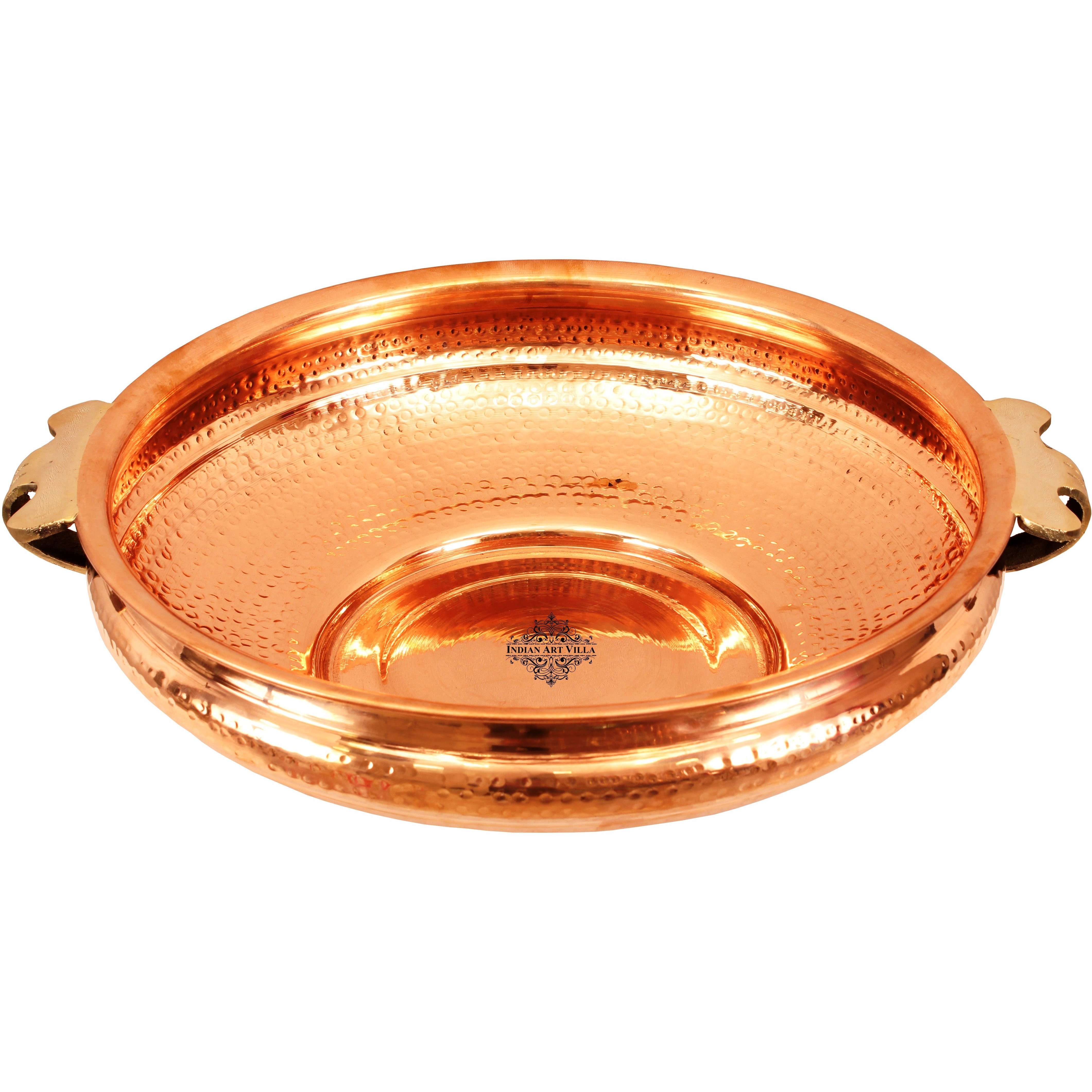 Indian Art Villa Copper  Hammered Urli Width 16  inch