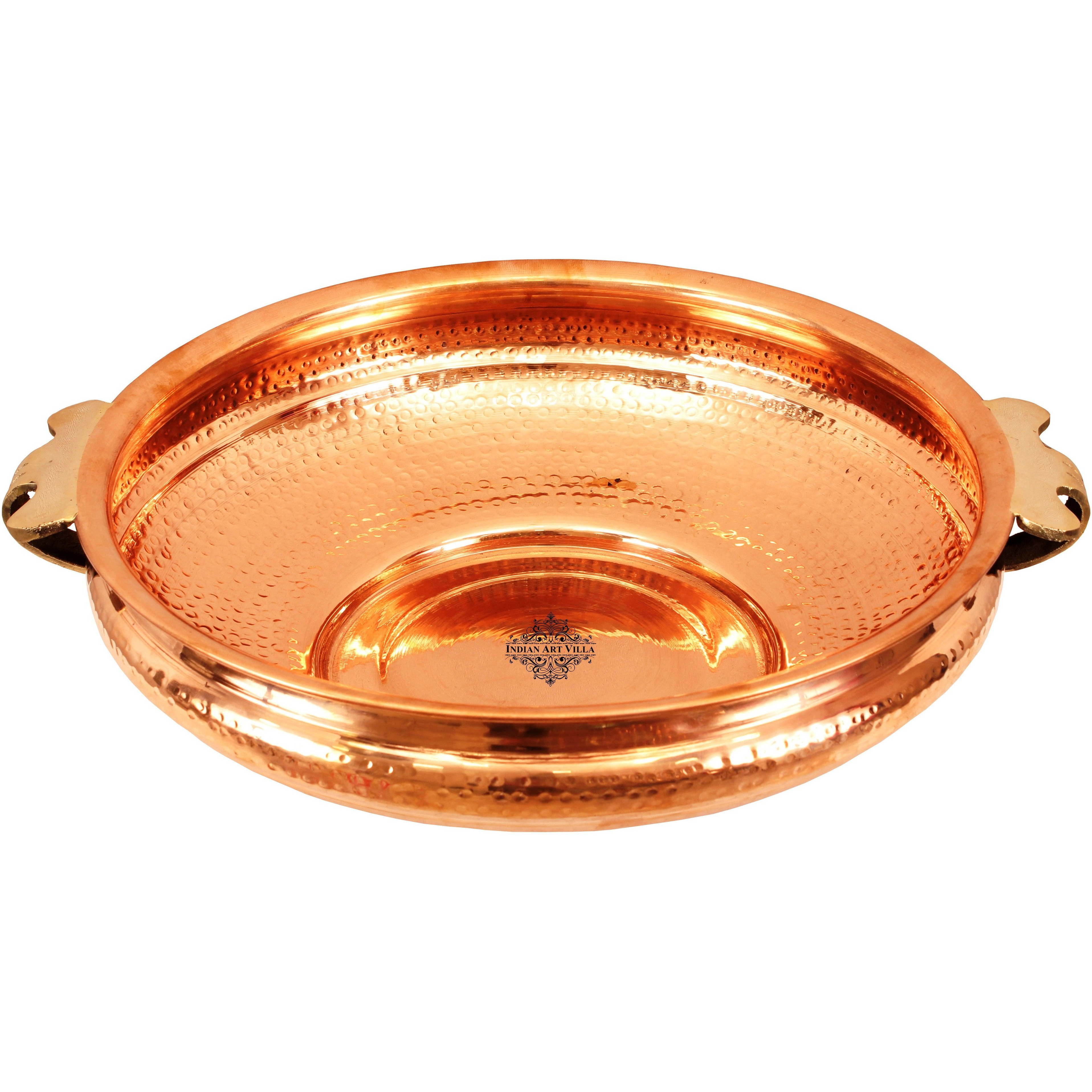 Indian Art Villa Copper  Hammered Urli Width 18  inch, 541 Oz