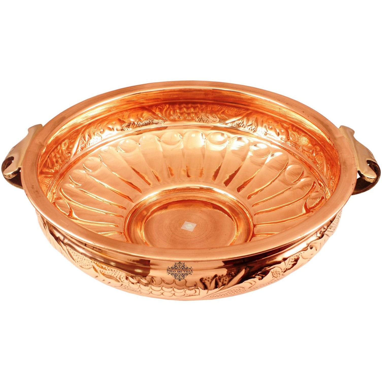 Indian Art Villa Copper  Embossed Urli Width 16  Inch