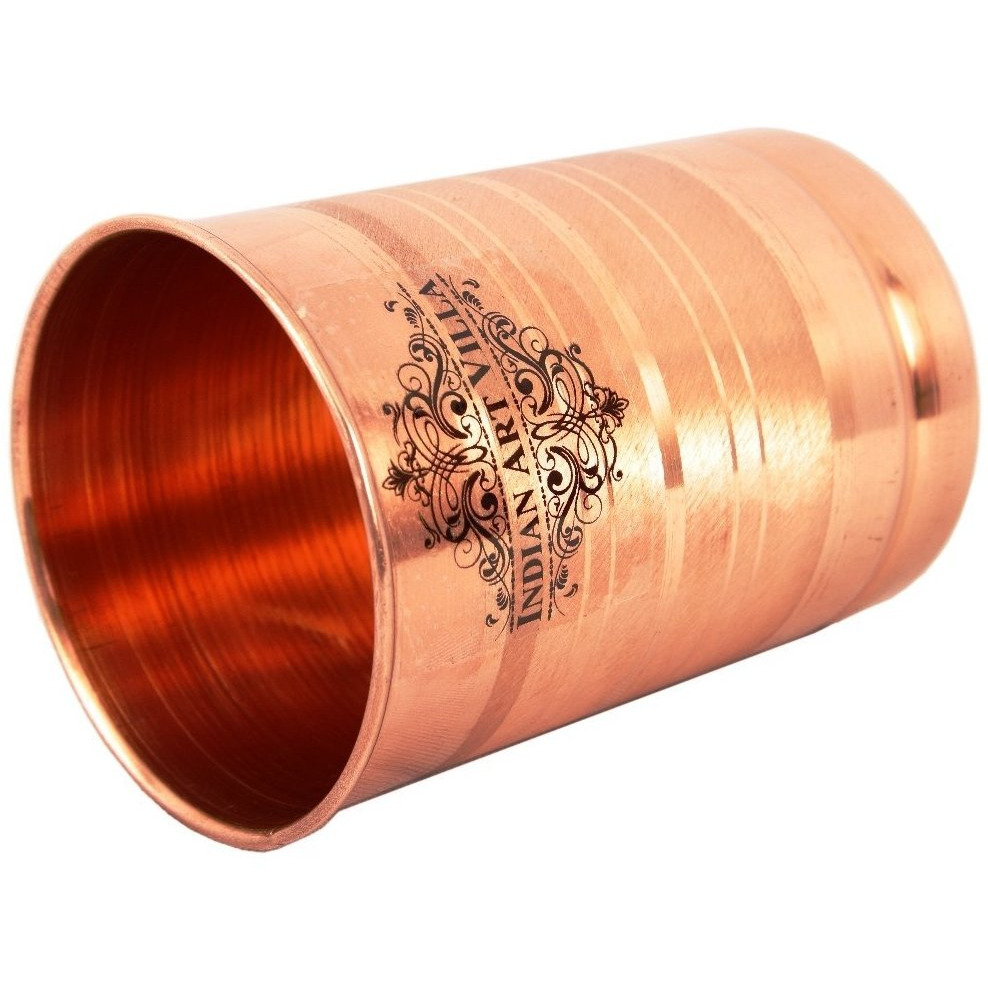 IndianArtVilla Copper Glass Tumbler Drinkware Good Health Benefits10 OZ