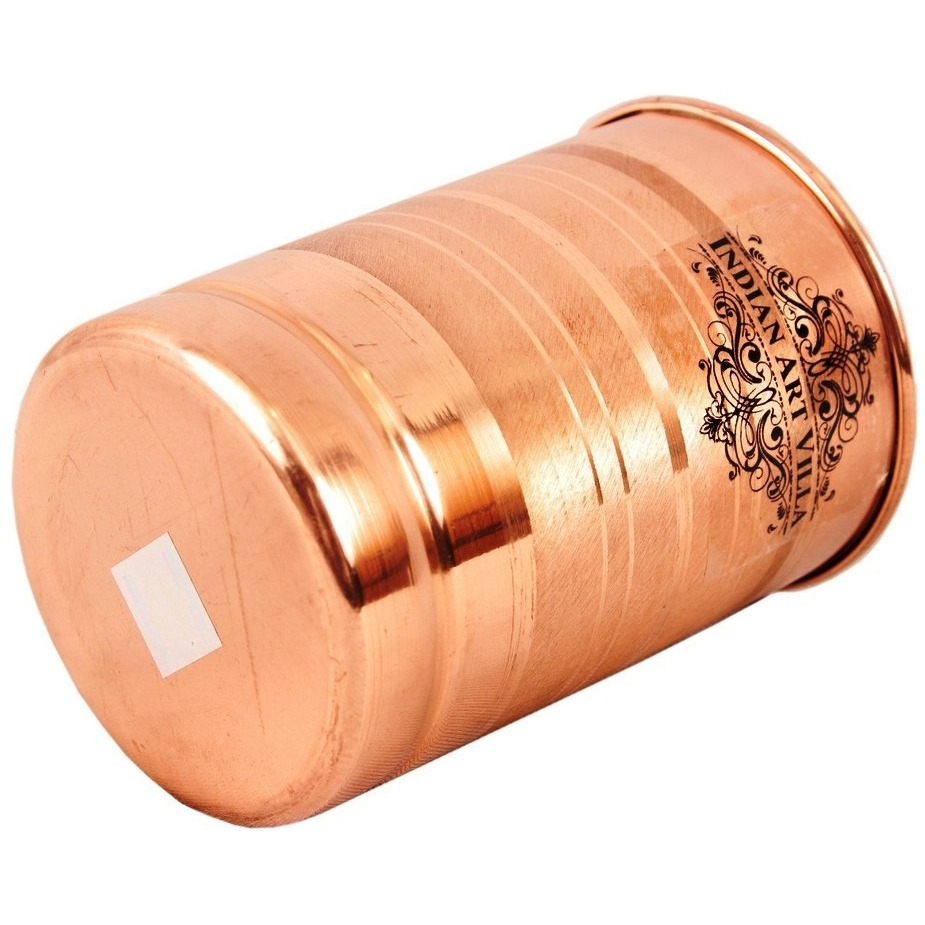 IndianArtVilla Copper Glass Tumbler SetHealth Benefits  10 OZ Each 2 Pieces