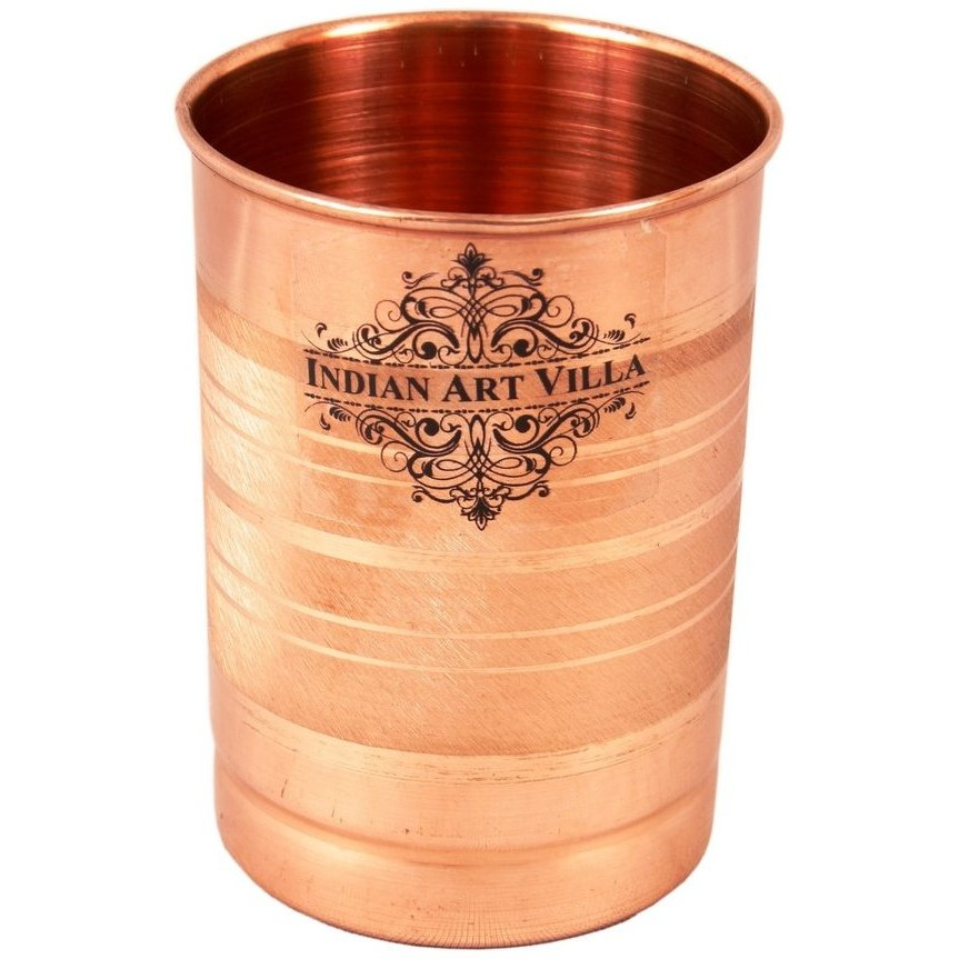 IndianArtVilla Copper Glass TumblerGood Health Benefits 300 ML Each 6 Pieces