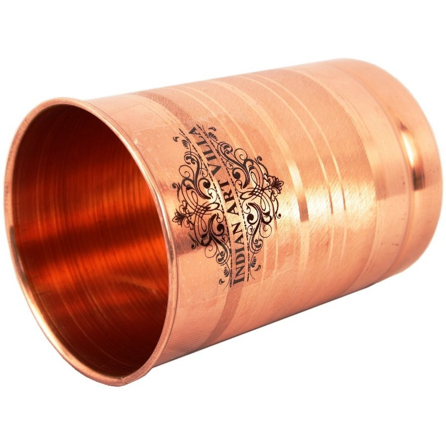 IndianArtVilla Copper Glass TumblerGood Health Benefits 300 ML Each 6 Pieces