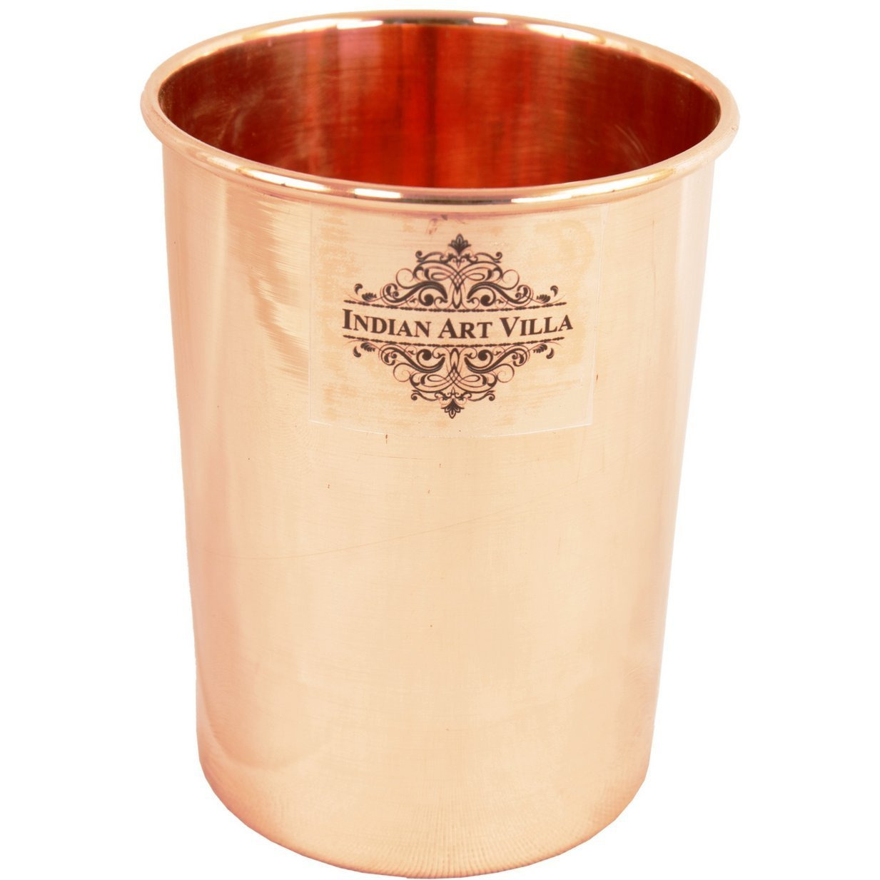 IndianArtVilla Copper Large Plain Glass TumblerGood Health Benefits 10 OZ