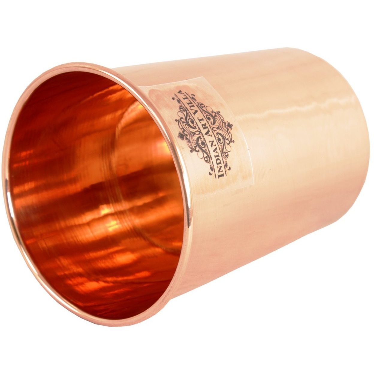 IndianArtVilla Copper Large Plain Glass TumblerGood Health Benefits 10 OZ