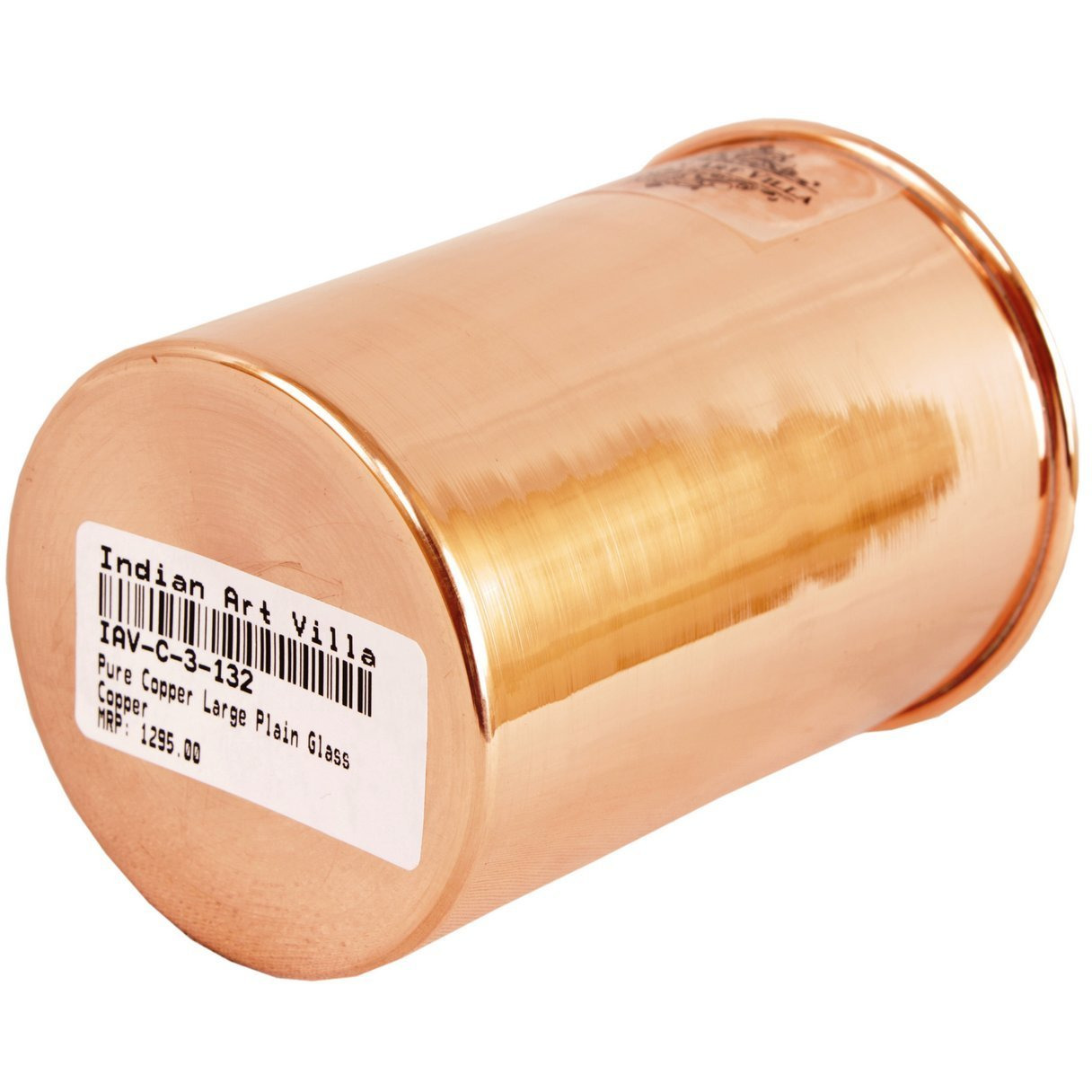 IndianArtVilla Copper Large Plain Glass TumblerGood Health Benefits 10 OZ