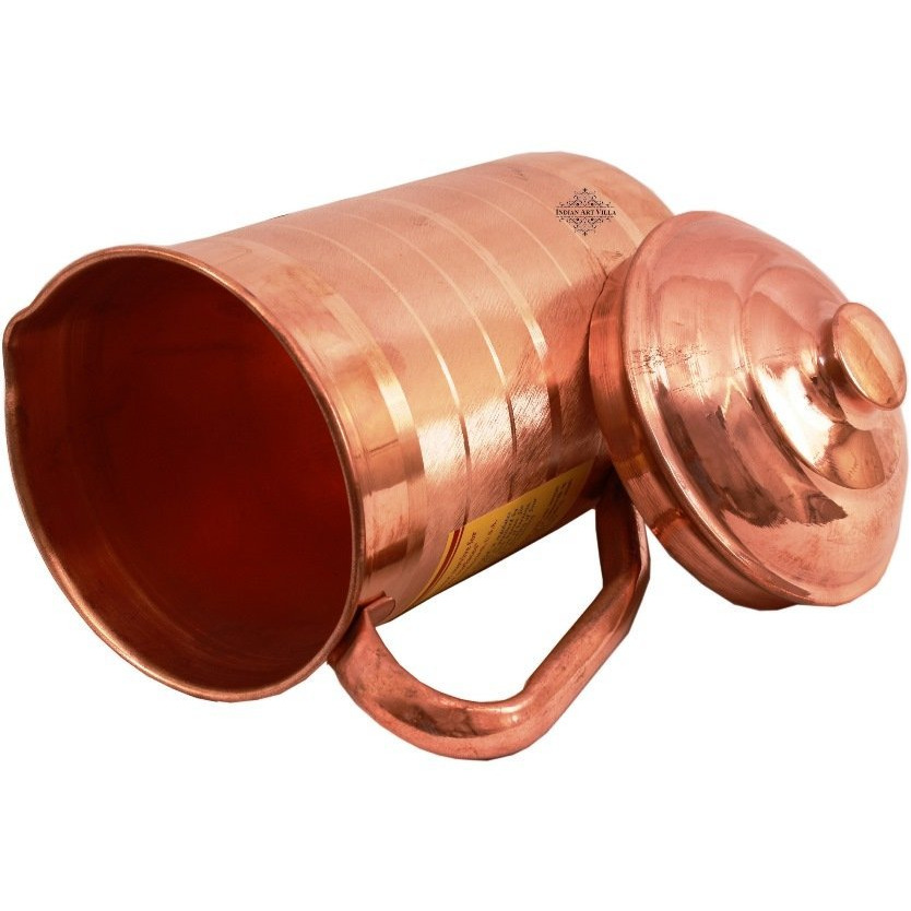 IndianArtVilla Copper Luxury Jug Pitcher43 OZ storage Water Ayurveda Healing