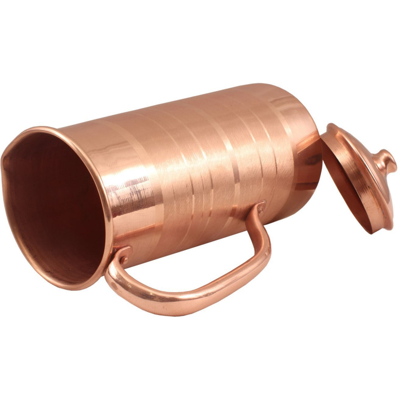 IndianArtVilla Copper Luxury Pyramid Design Jug Pitcher 33 OZ