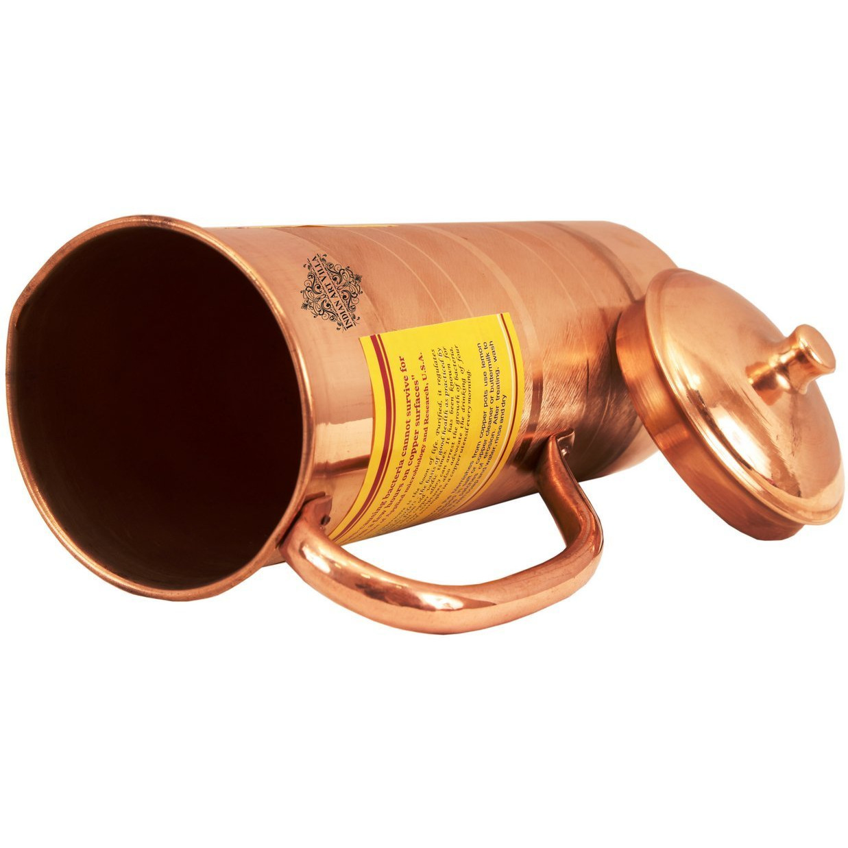 IndianArtVilla Copper Luxury Long Jug PitcherServing Storage Water  33 OZ