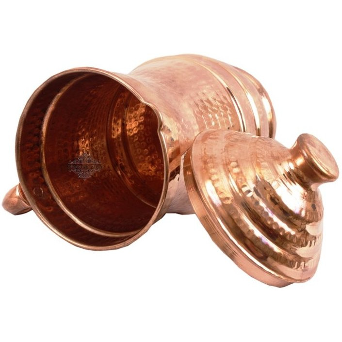 IndianArtVilla Copper Hammered Maharaja Jug Pitcher 64 OZ