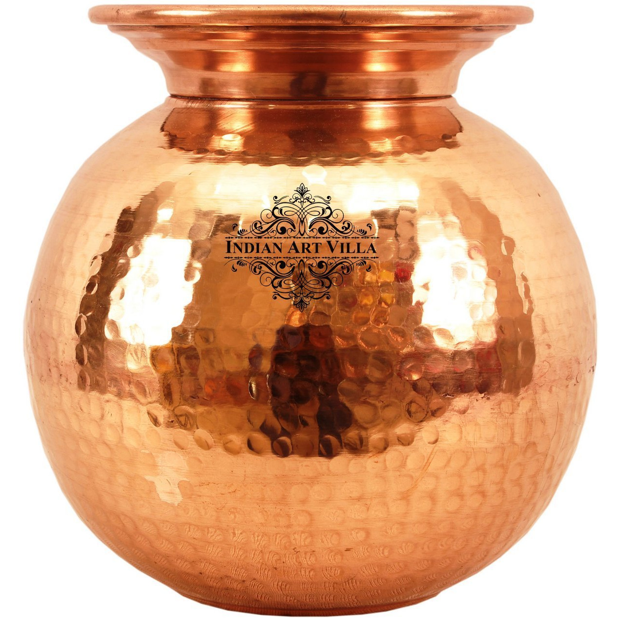 IndianArtVilla Pure Copper Water Pot Container with LidAyurveda Healing 135 OZ
