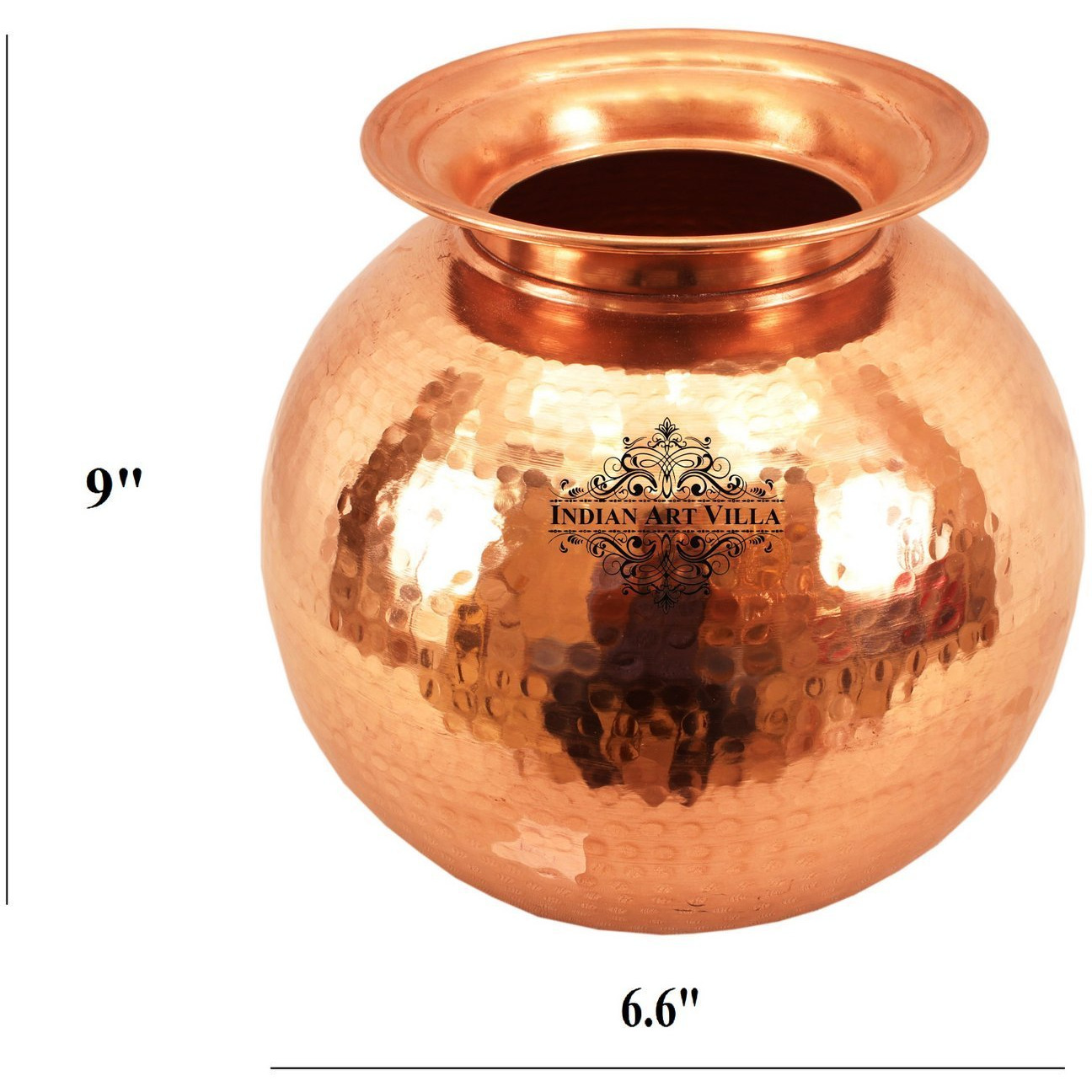IndianArtVilla Pure Copper Water Pot Container with LidAyurveda Healing 219 OZ