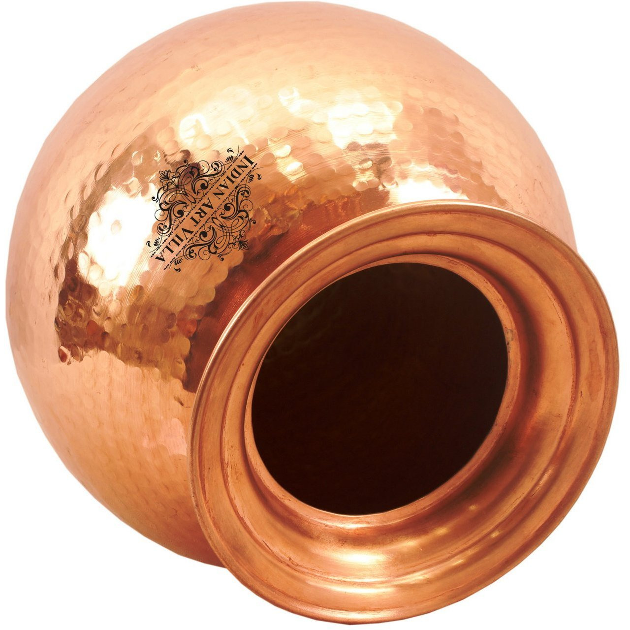 IndianArtVilla Pure Copper Water Pot Container with LidAyurveda Healing 219 OZ