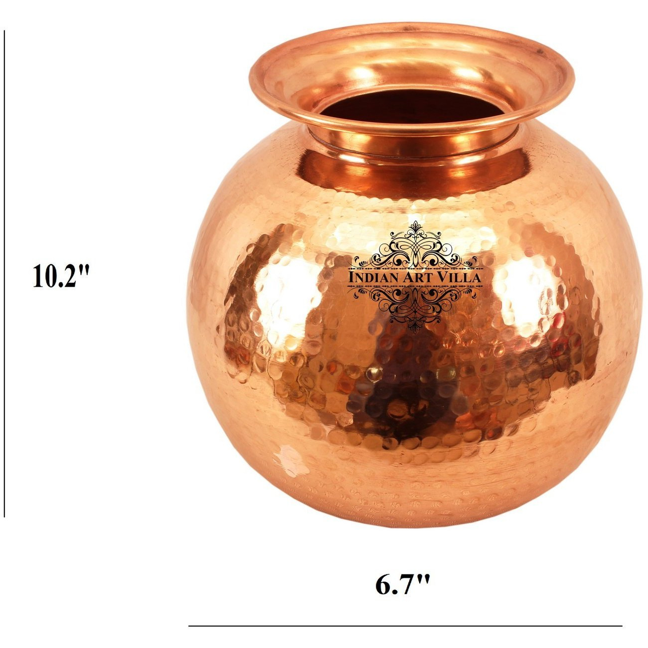 IndianArtVilla Pure Copper Water Pot Container with LidAyurveda Healing 297 OZ