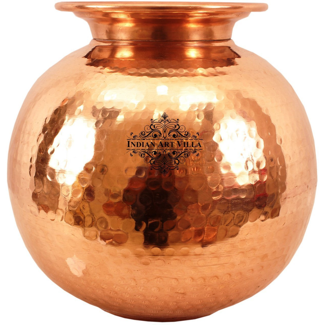 IndianArtVilla Pure Copper Water Pot Container with LidAyurveda Healing 297 OZ