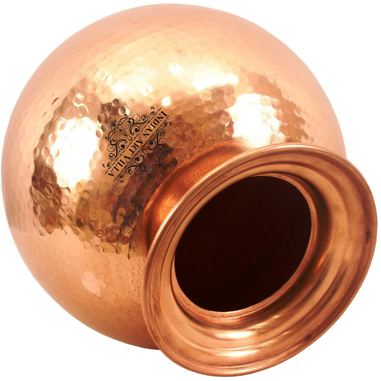 IndianArtVilla Pure Copper Water Pot Container with LidAyurveda Healing 297 OZ