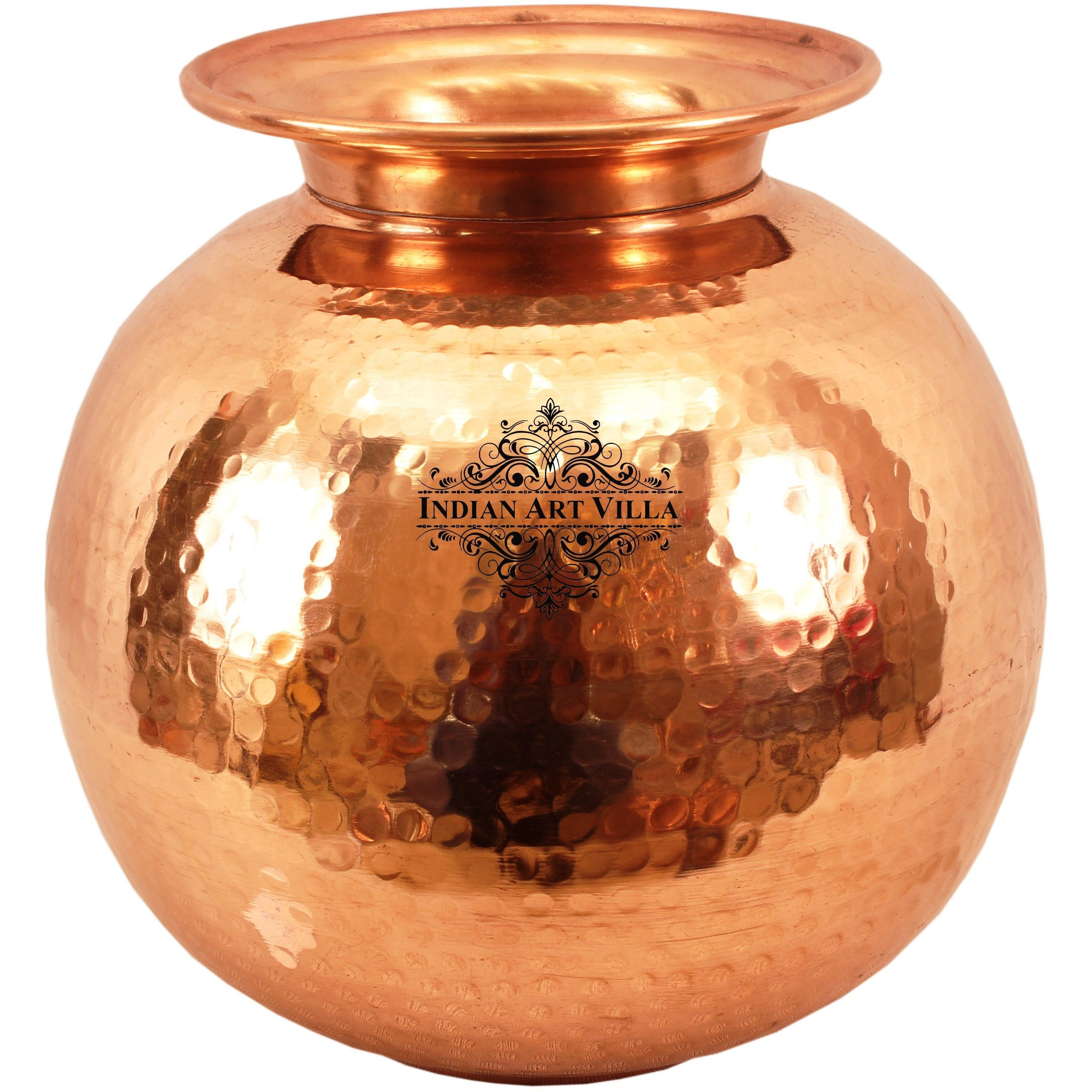 IndianArtVilla Pure Copper Water Pot Container with LidAyurveda Healing 473 OZ