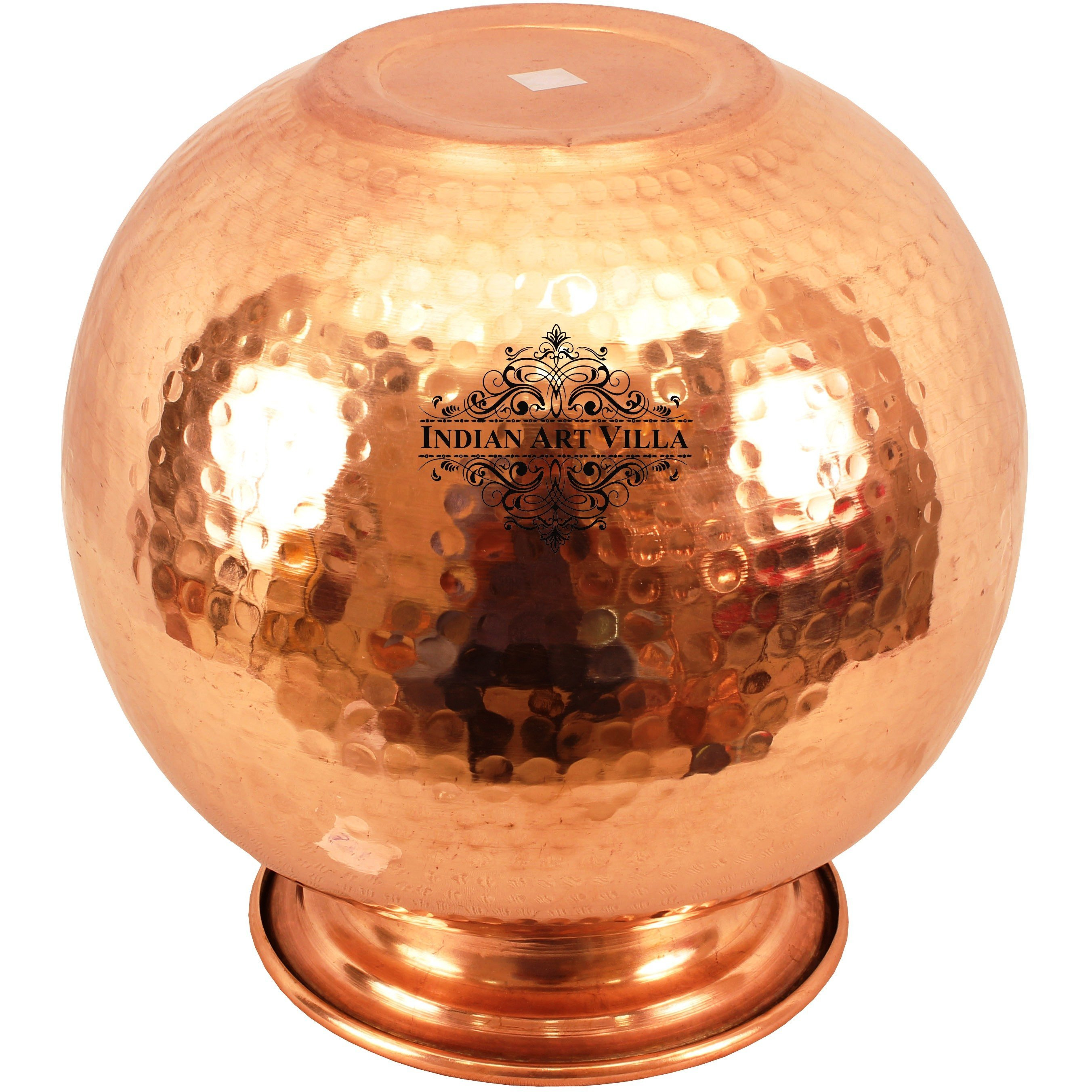 IndianArtVilla Pure Copper Water Pot Container with LidAyurveda Healing 473 OZ
