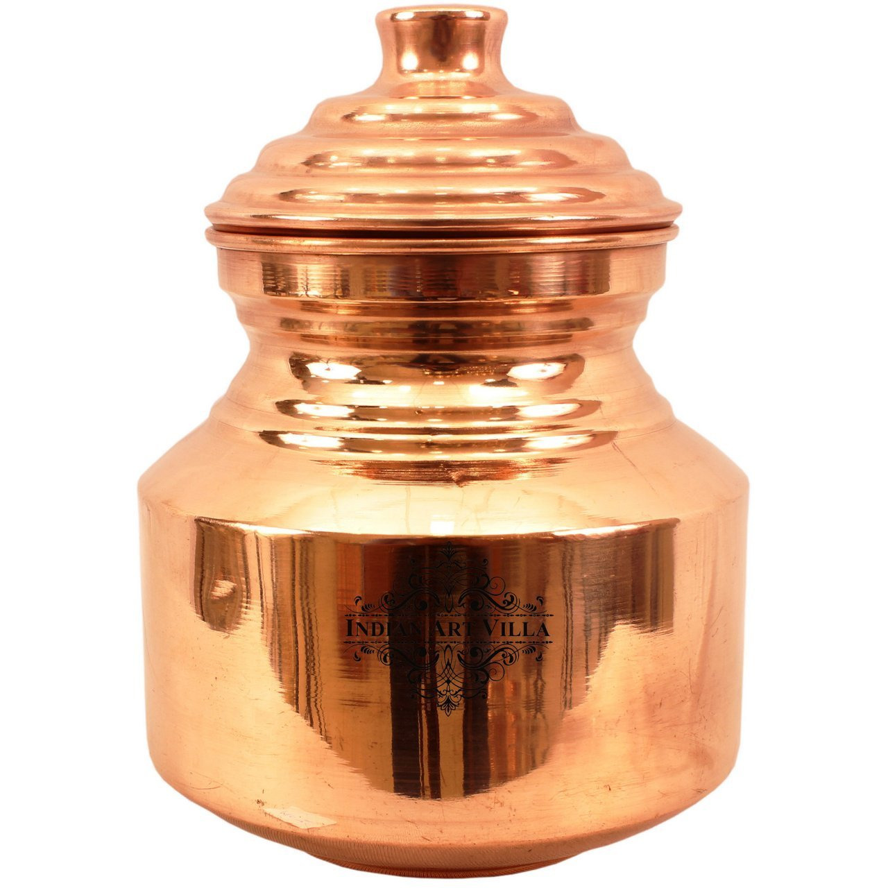 IndianArtVilla Copper Chari Water Pot Container & LidAyurveda Healing 85 OZ