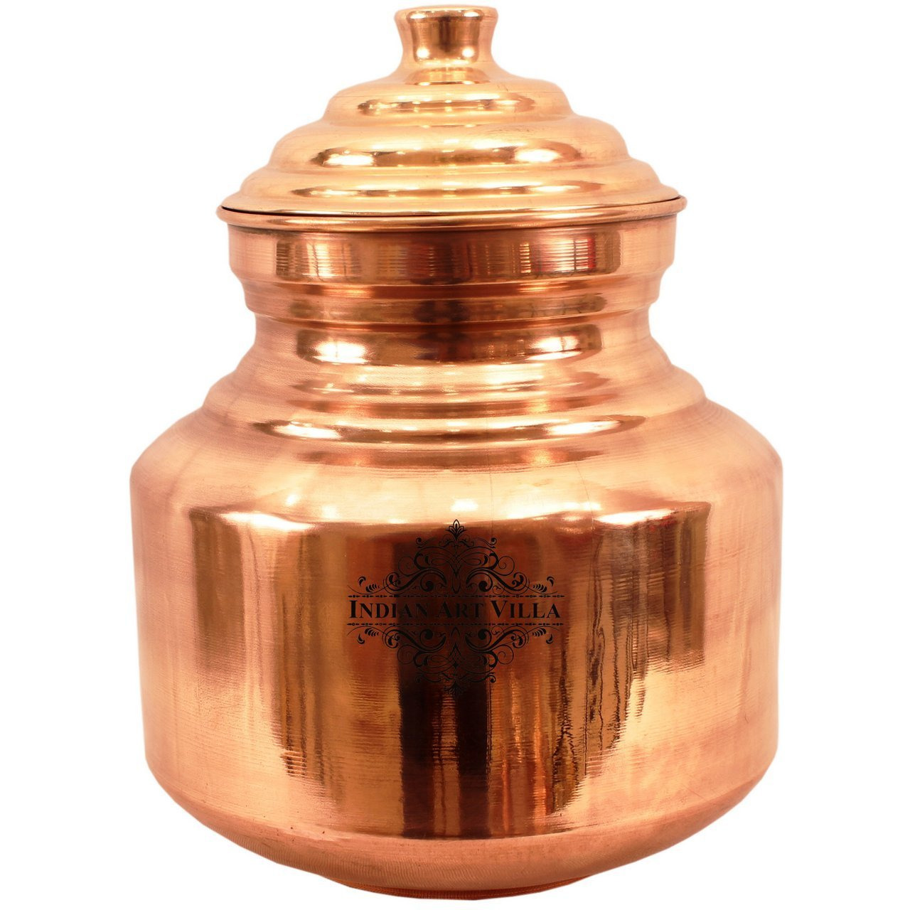 IndianArtVilla Copper Chari Water Pot Container & LidAyurveda Healing 157 OZ