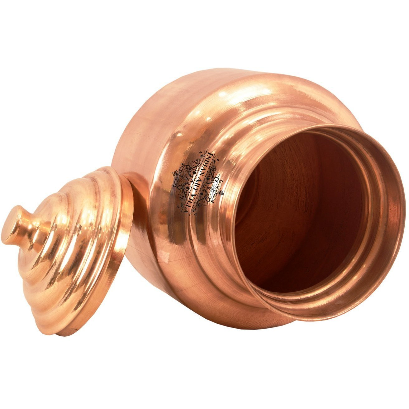 IndianArtVilla Copper Chari Water Pot Container & LidAyurveda Healing 157 OZ
