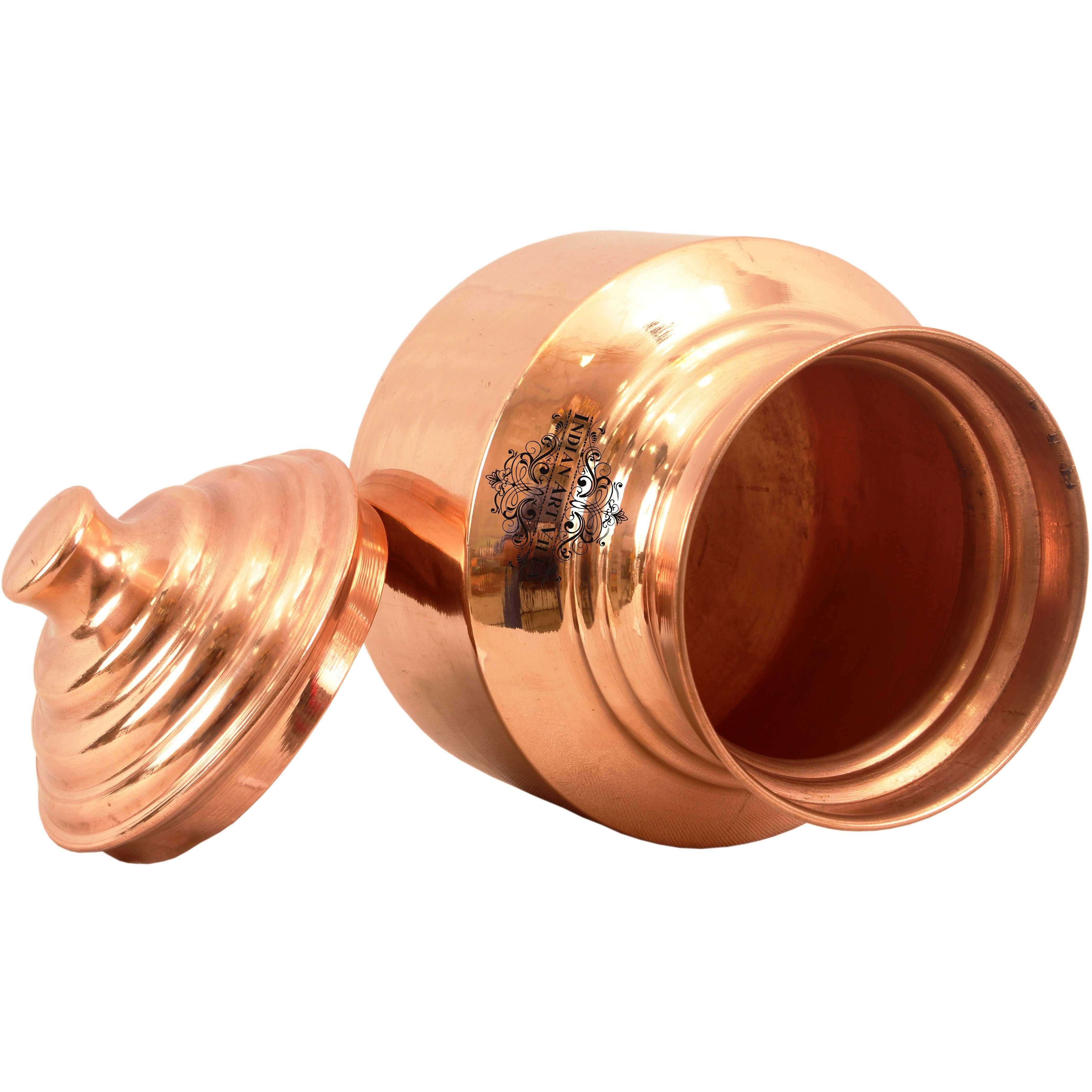 IndianArtVilla Copper Chari Water Pot Container & LidGood Health Benefit