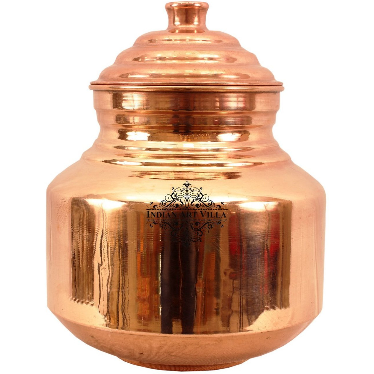 IndianArtVilla Copper Chari Water Pot Container & LidAyurveda Healing 192 OZ