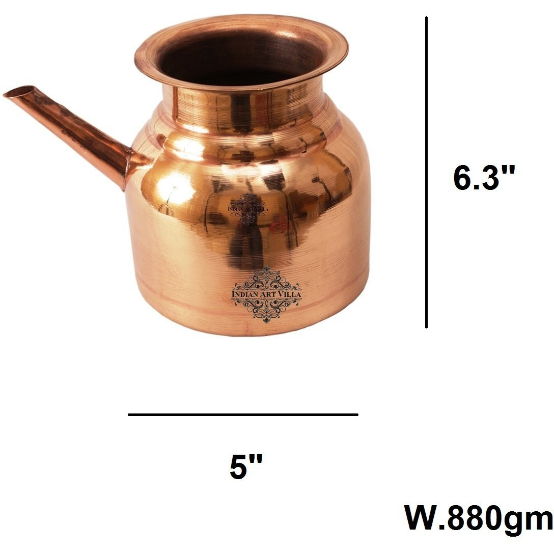 IndianArtVilla Copper Lota Kalash ContainerStoring & Serving Water 50 OZ