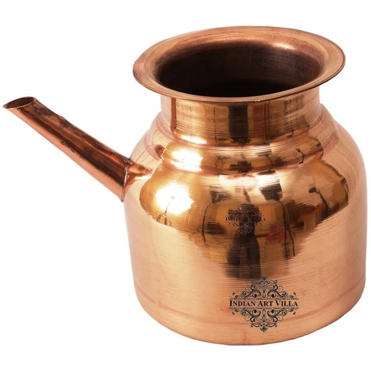 IndianArtVilla Copper Lota Kalash ContainerStoring & Serving Water 50 OZ