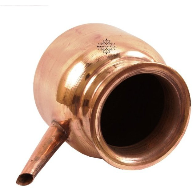 IndianArtVilla Copper Ramjhara Water Pot Storing & Serving Water 33 OZ