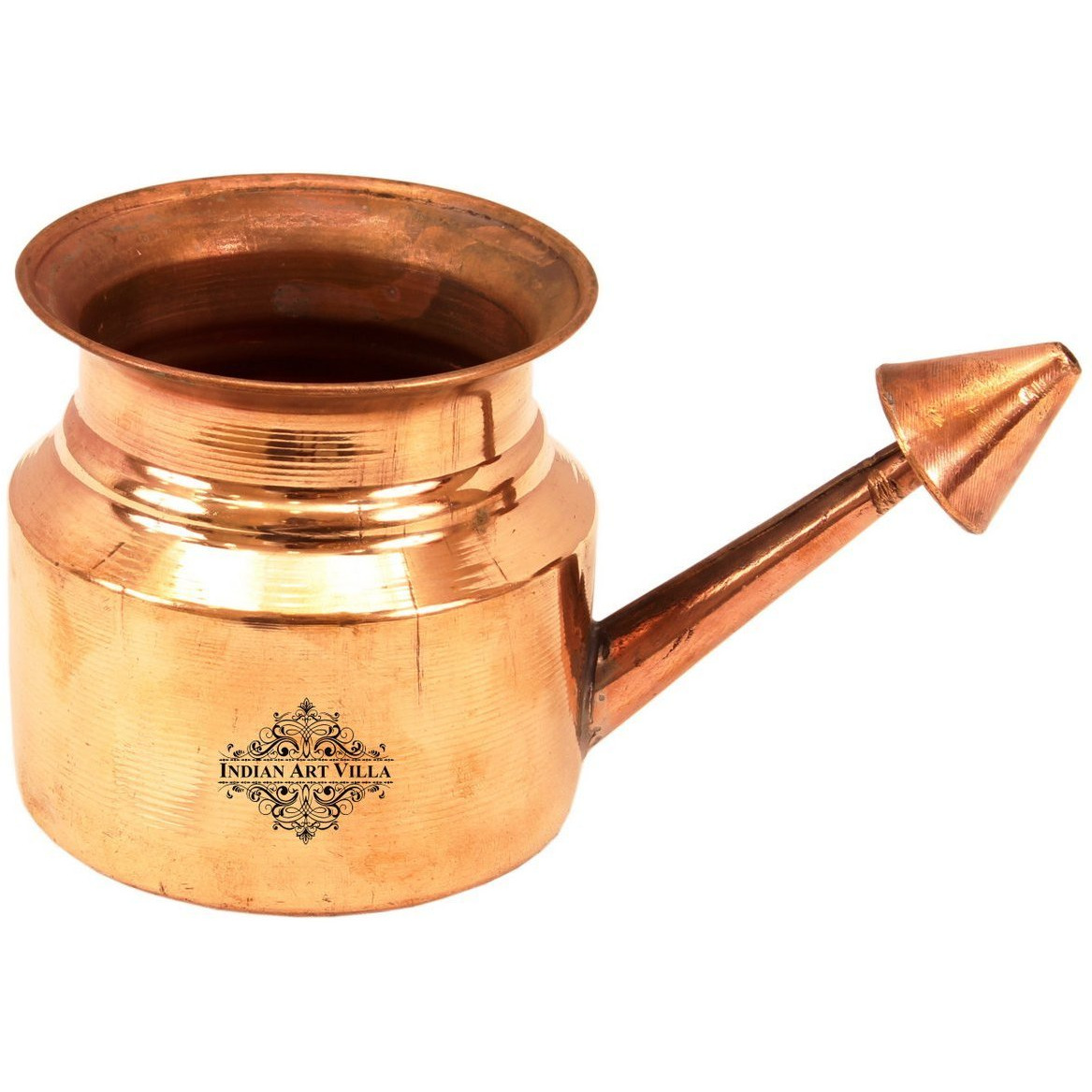IndianArtVilla Pure Copper Netipot PotBenefit Yoga Ayurveda Healing 8 OZ
