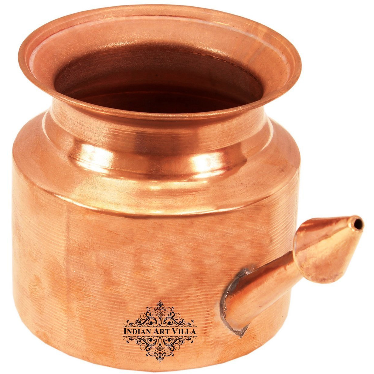 IndianArtVilla Pure Copper Netipot PotBenefit Yoga Ayurveda Healing 11 OZ