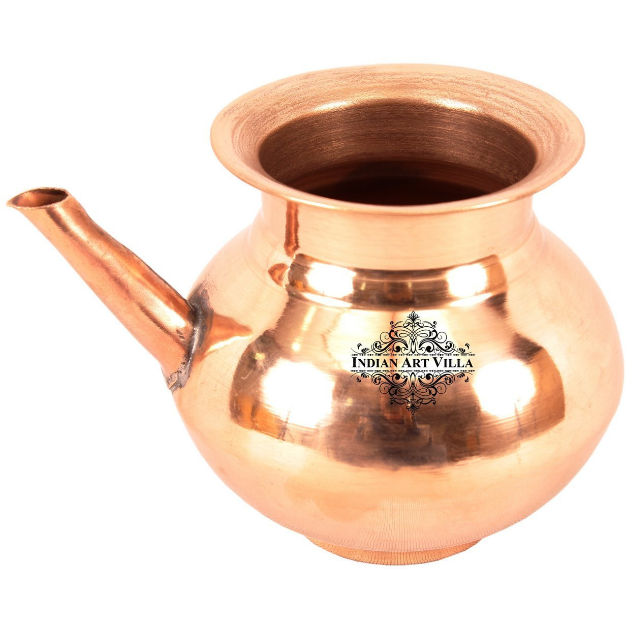 IndianArtVilla Pure Copper Karwa PotBenefit Yoga Ayurveda Healing 16 OZ