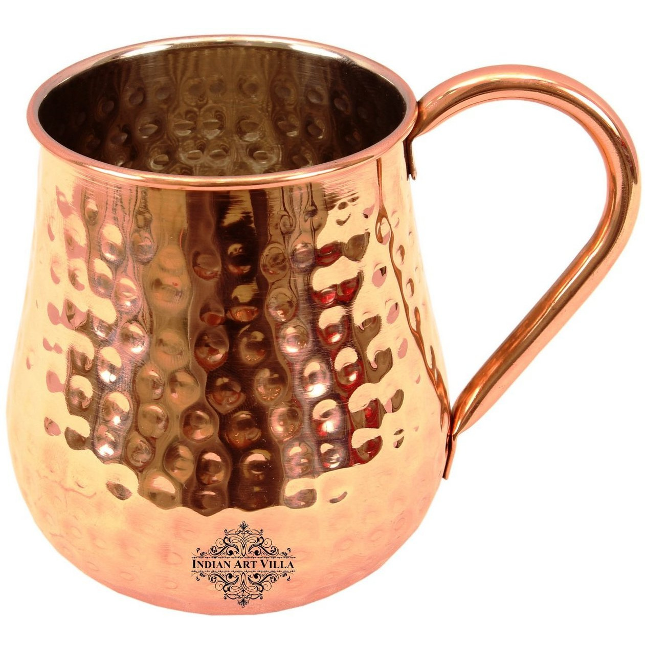 IndianArtVilla Copper Nickel Hammered Big Bottom Beer Mug Moscow Mule 20 OZ