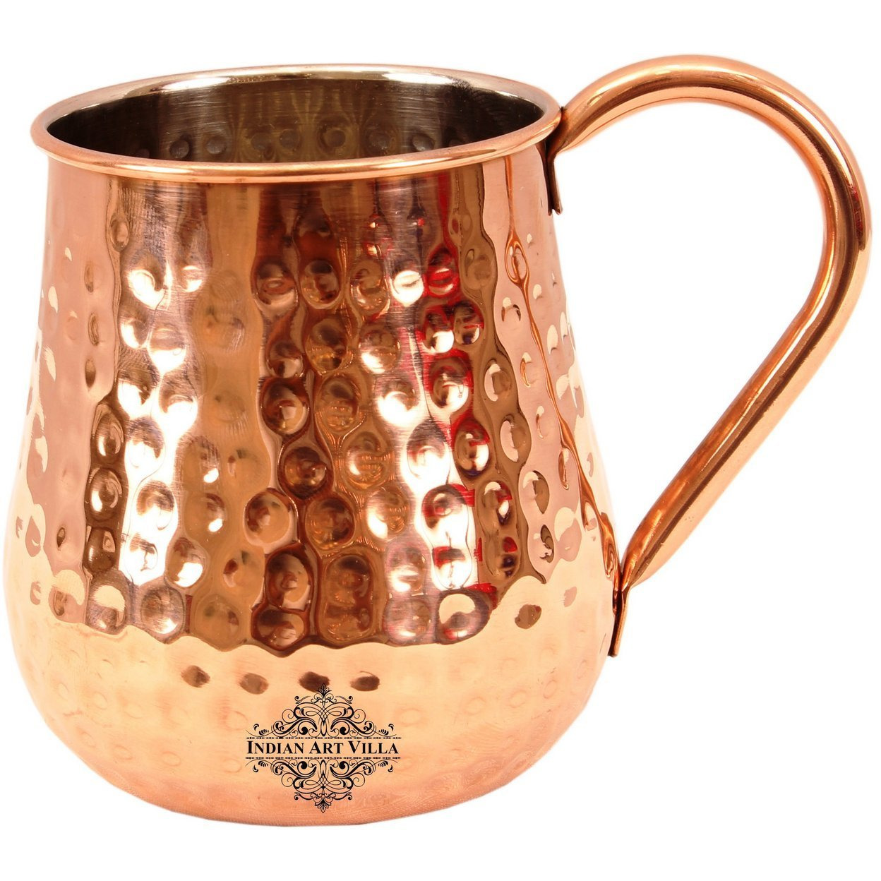 IndianArtVilla Copper Nickel Hammered Big Bottom Beer Mug Moscow Mule 20 OZ